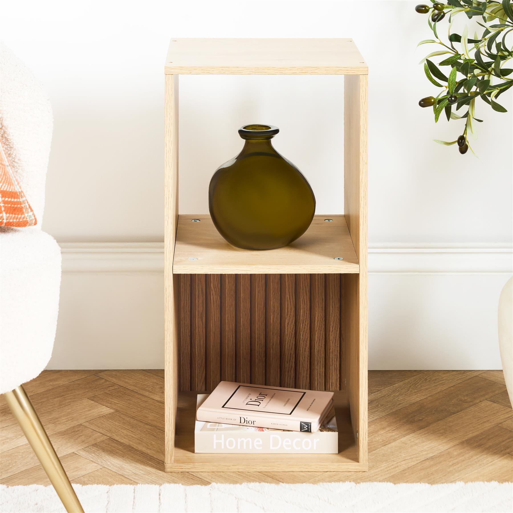 OHS Dallas Cube Storage Wood Effect Bookcase Freestanding Open Shelf Unit
