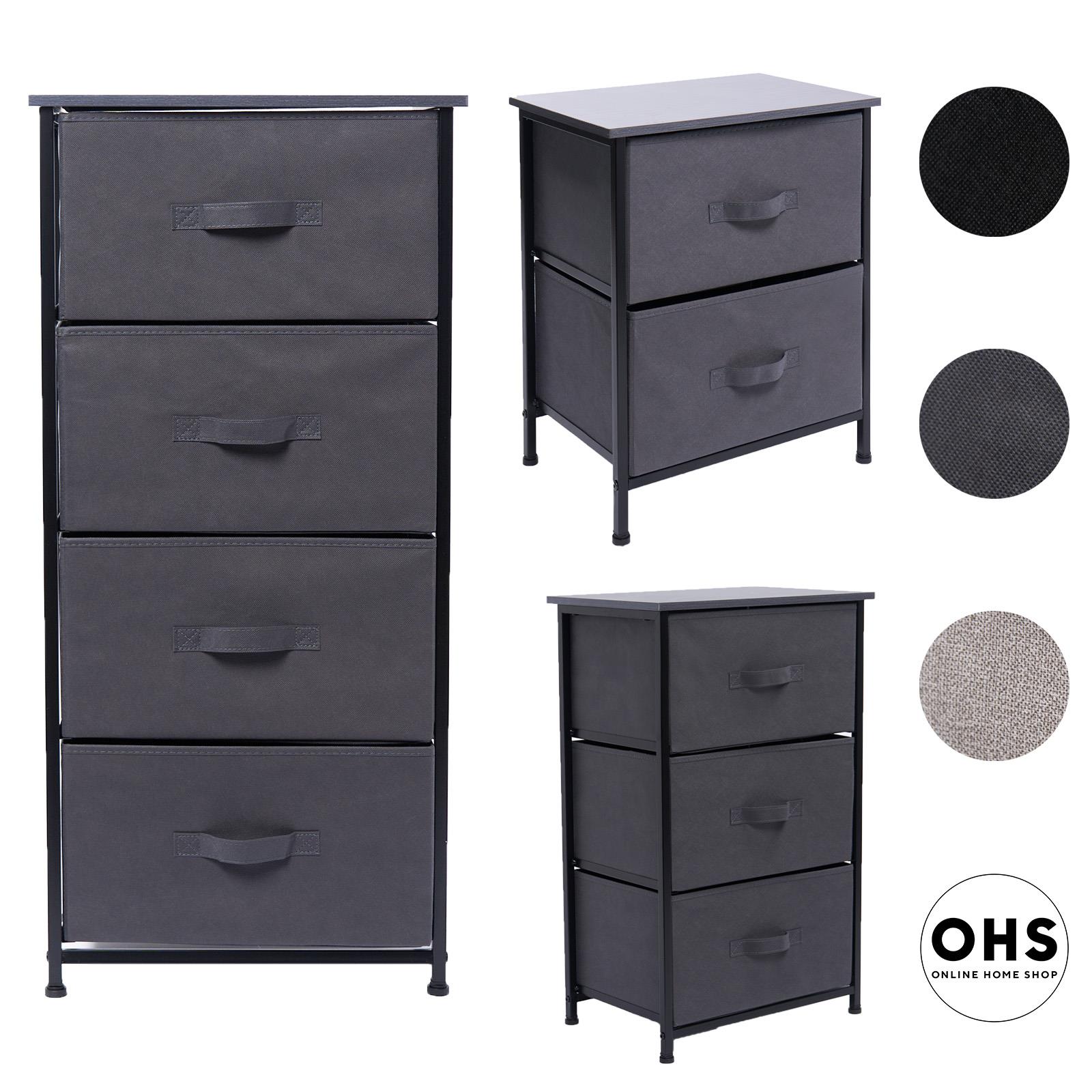 OHS Fabric Cabinet Bedside 2/3/4/5/6 Drawers Storage Unit Clothes Home Organiser