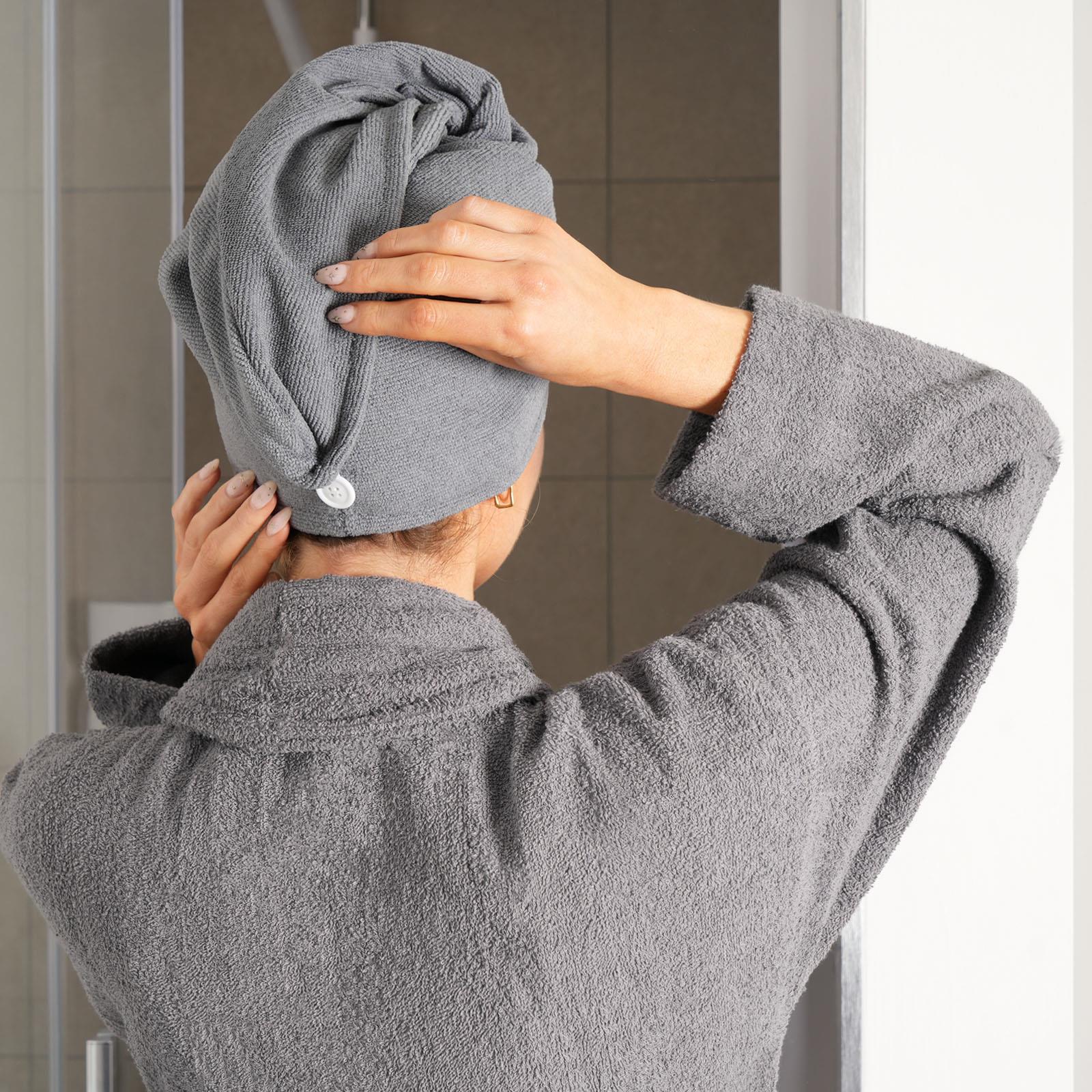 Hair Turban Towel Microfibre Head Wrap 3 x Quick Dry Womens Shower Towelling Cap - Picture 17 of 28