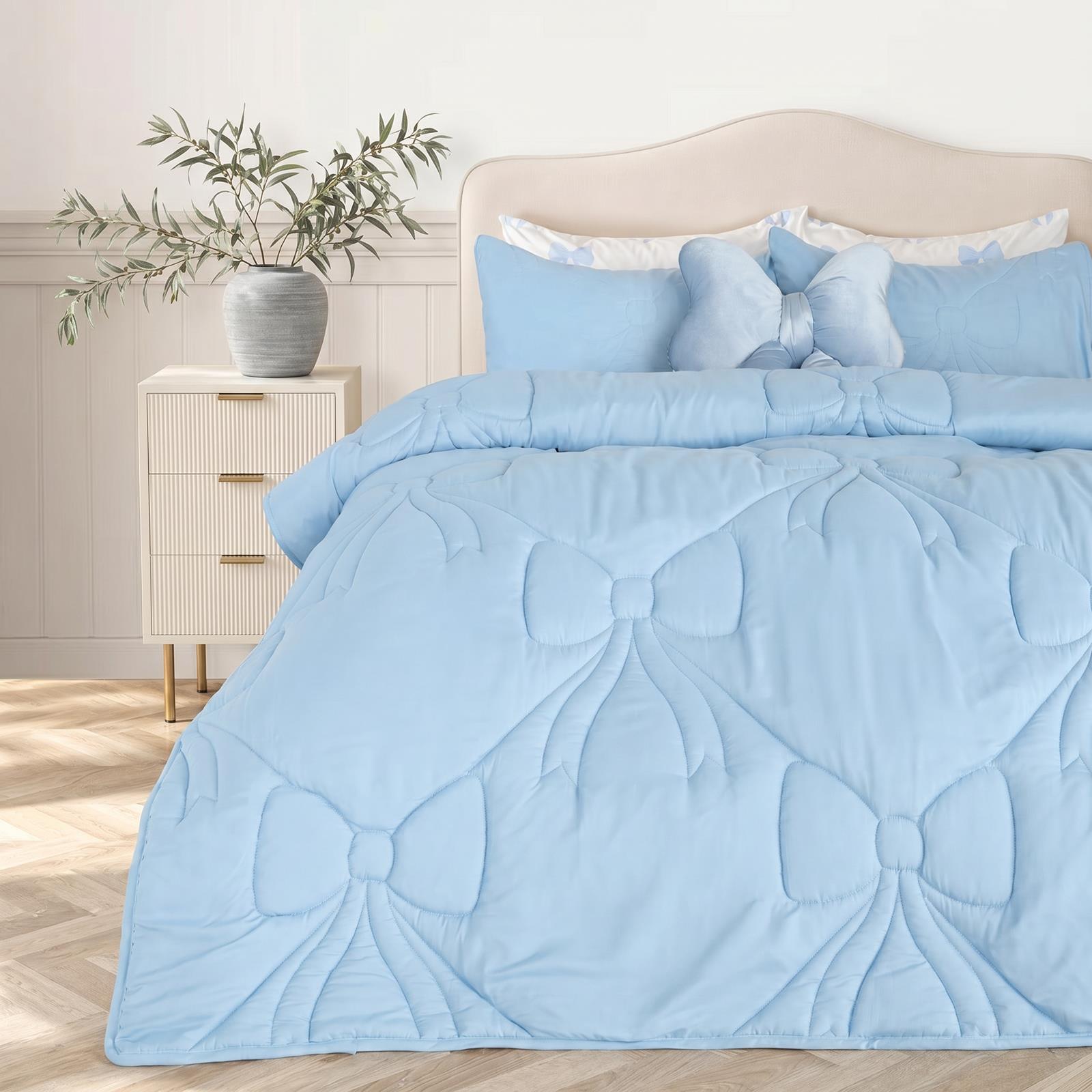 OHS Bow Lattice Coverless 7.5 TOG Duvet Bedding Set with Pillowcase