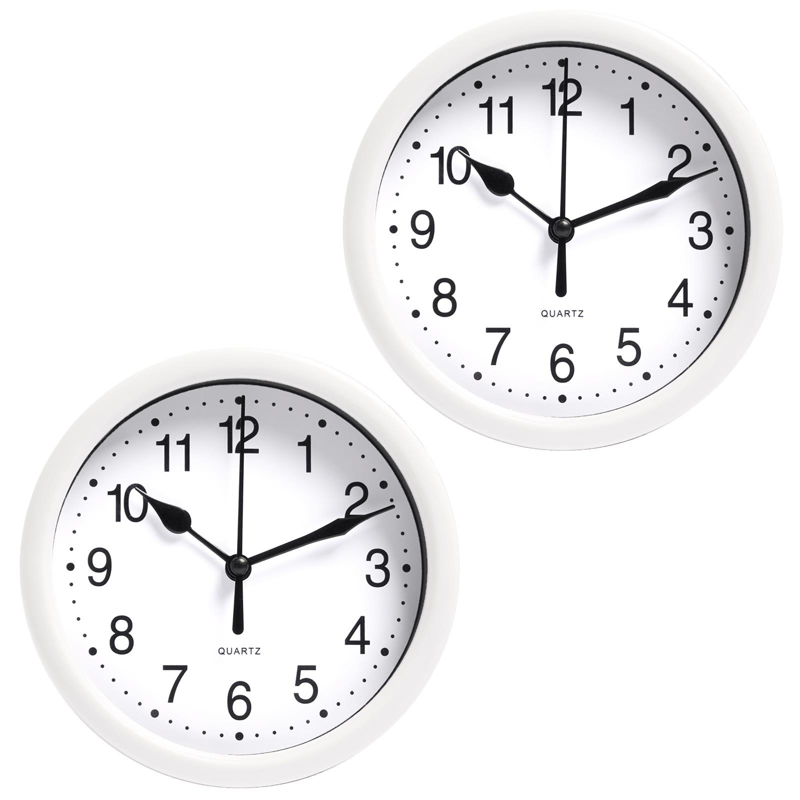 OHS Wall Clock Round Analogue Vintage Home Decor Small Bedroom Kitchen Uni