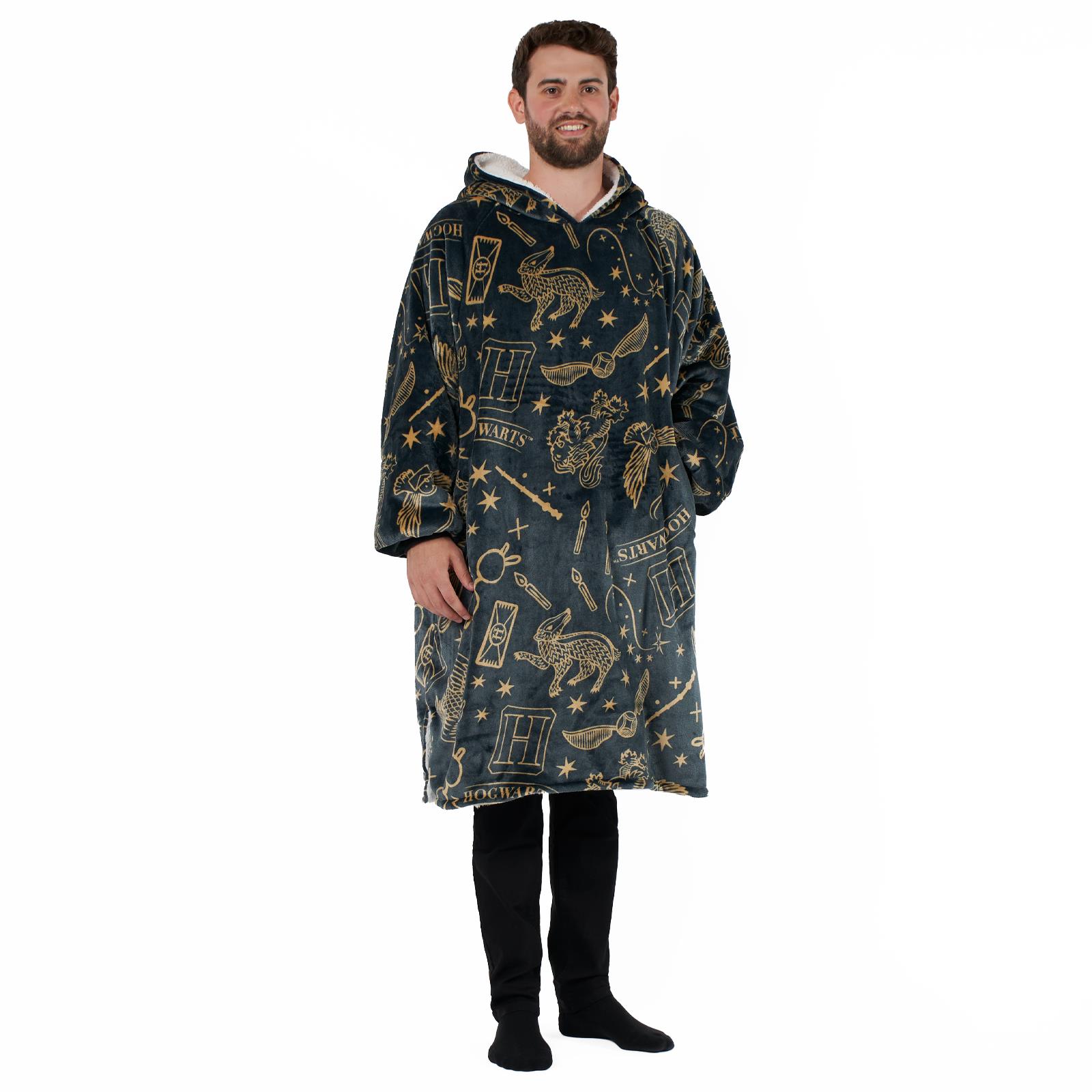 Harry Potter Oversized Hoodie Blanket Fleece Wearable Blanket Throw Sweatshirt