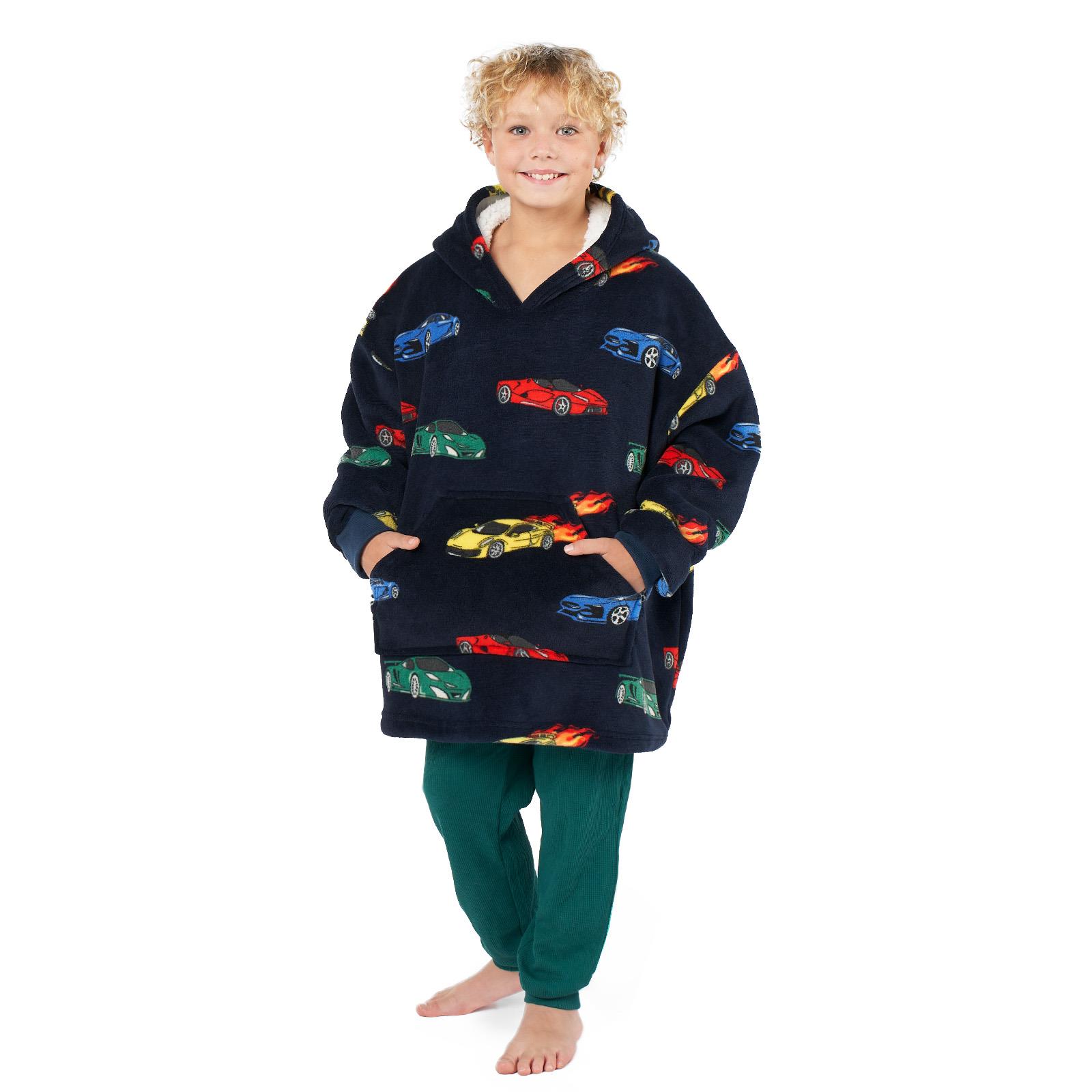 Kids Hoodie Blanket Oversized Sherpa Fleece Jumper Sweatshirt Soft Warm Throw - Picture 81 of 169