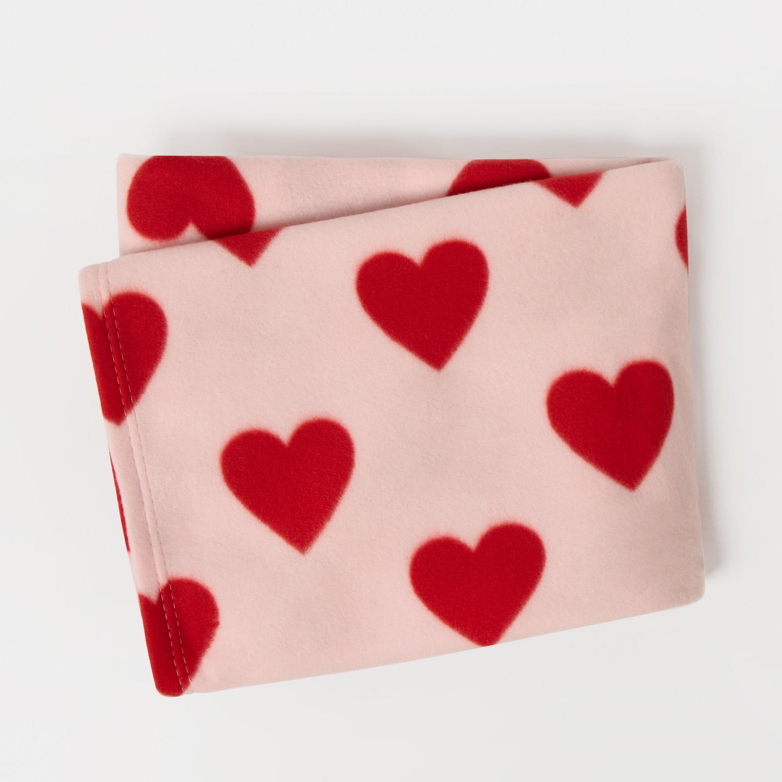 Dreamscene Love Heart Fleece Throw Over Soft Warm Bed Sofa Pink Chair Blanket