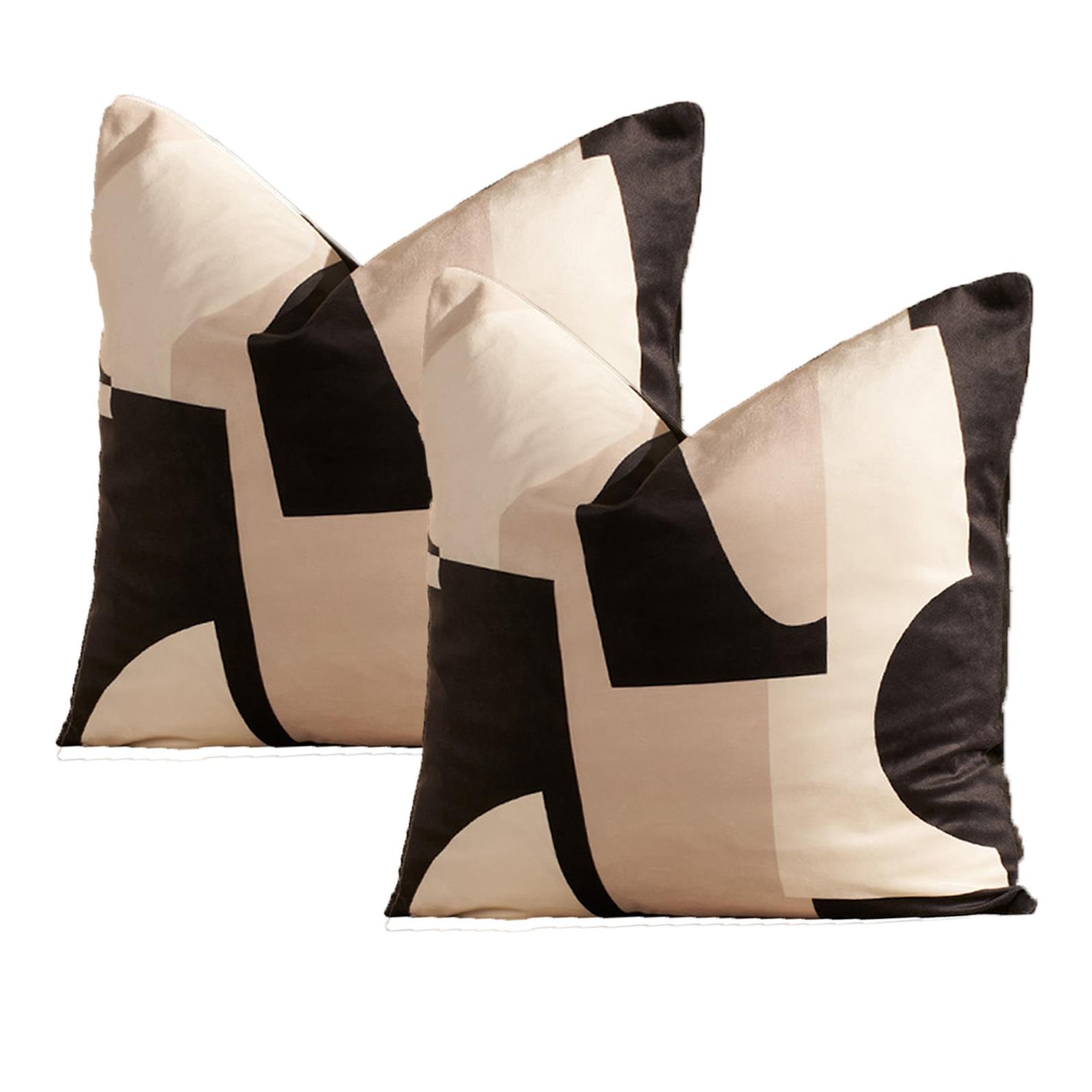 Abstract Cushion Covers Geo Matte Velvet Inner Pads 18 x 18 2/4 Pack Sofa Seat - Picture 10 of 13