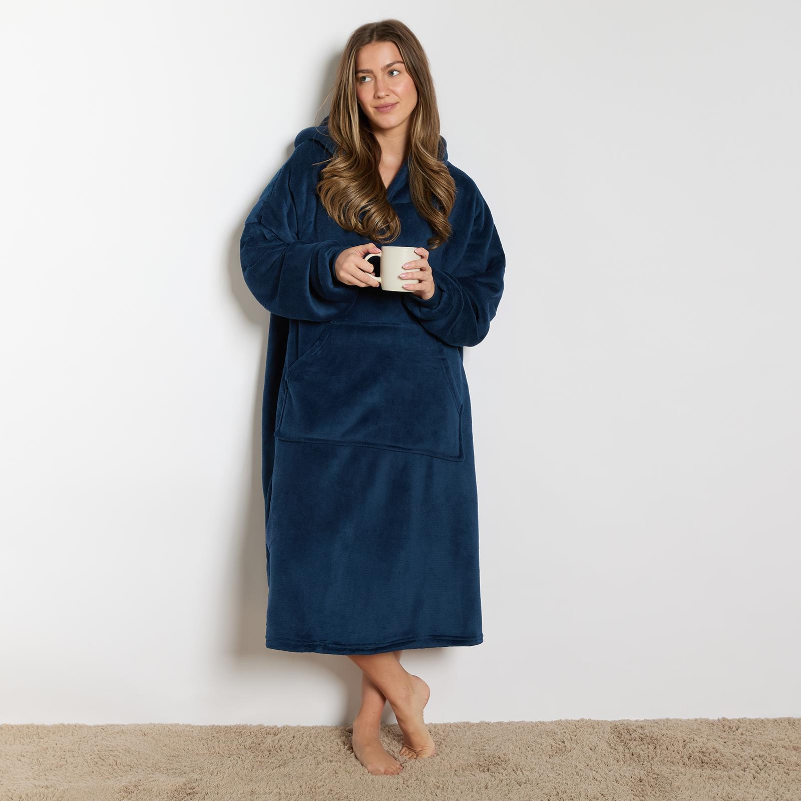 OHS Extra Long Hoodie Blanket Oversized Soft Sherpa Fleece Giant Sweatshirt