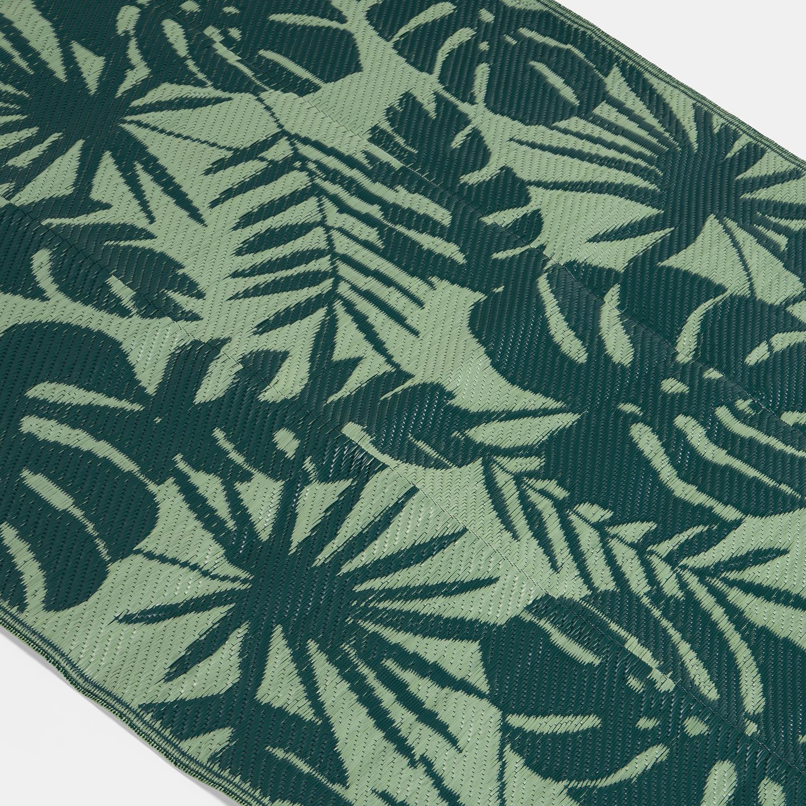 OHS Palm Print Garden Rug Outdoor Waterproof Area Mat Patio Decor
