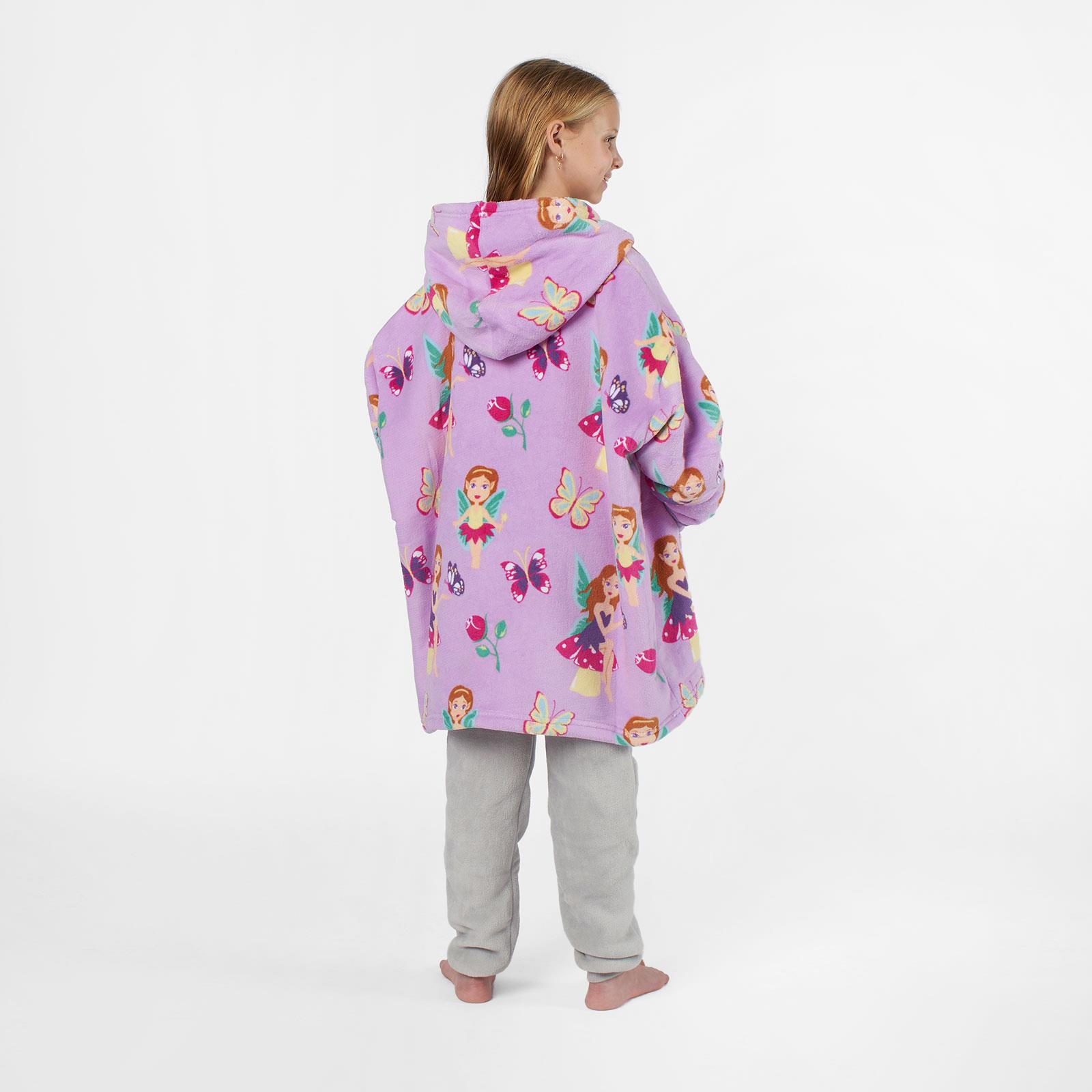 Kids Hoodie Blanket Oversized Sherpa Fleece Jumper Sweatshirt Soft Warm Throw - Picture 48 of 169