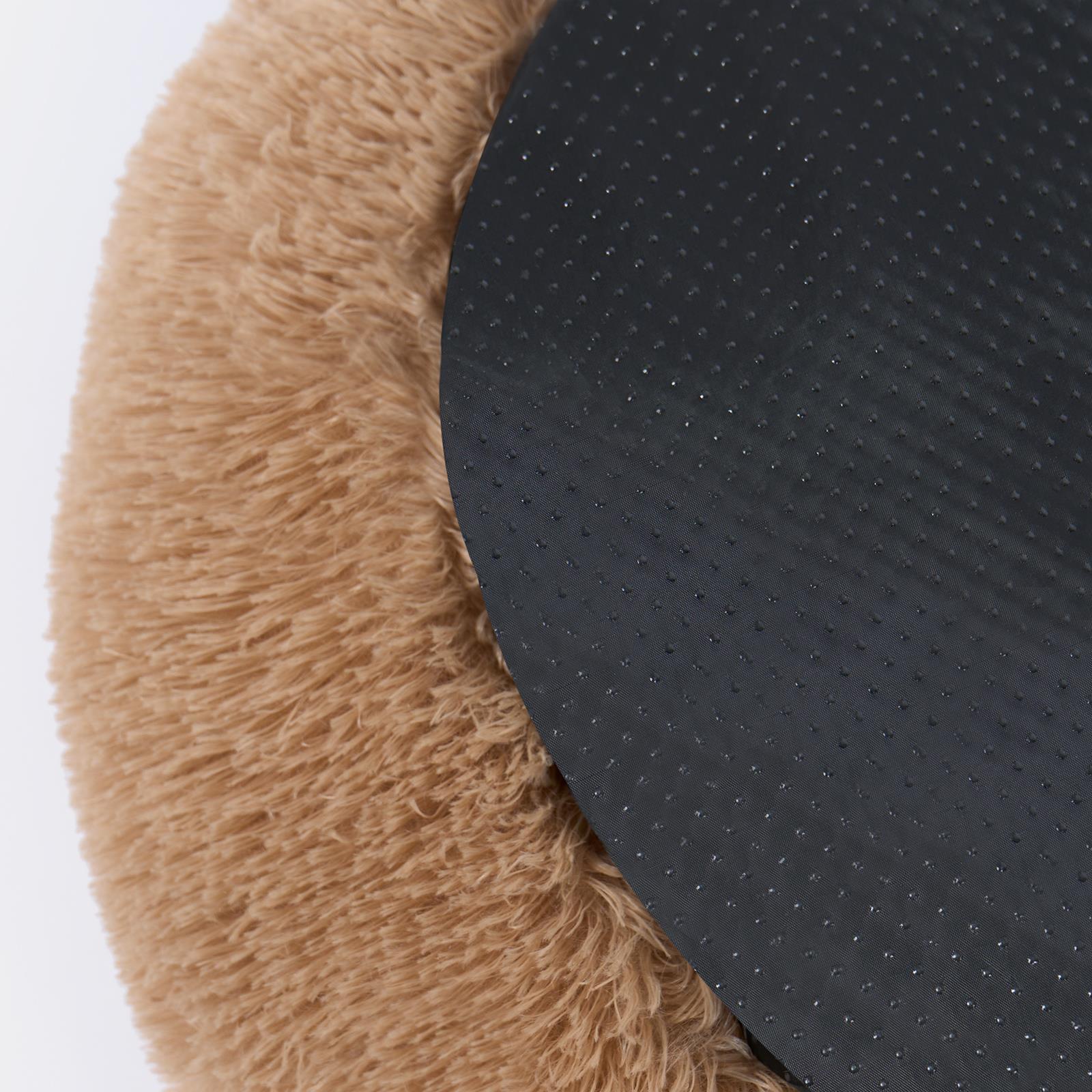 OHS Pet Bed Calming Fluffy Plush Fleece Dog Anti Anxiety Round Donut Washable