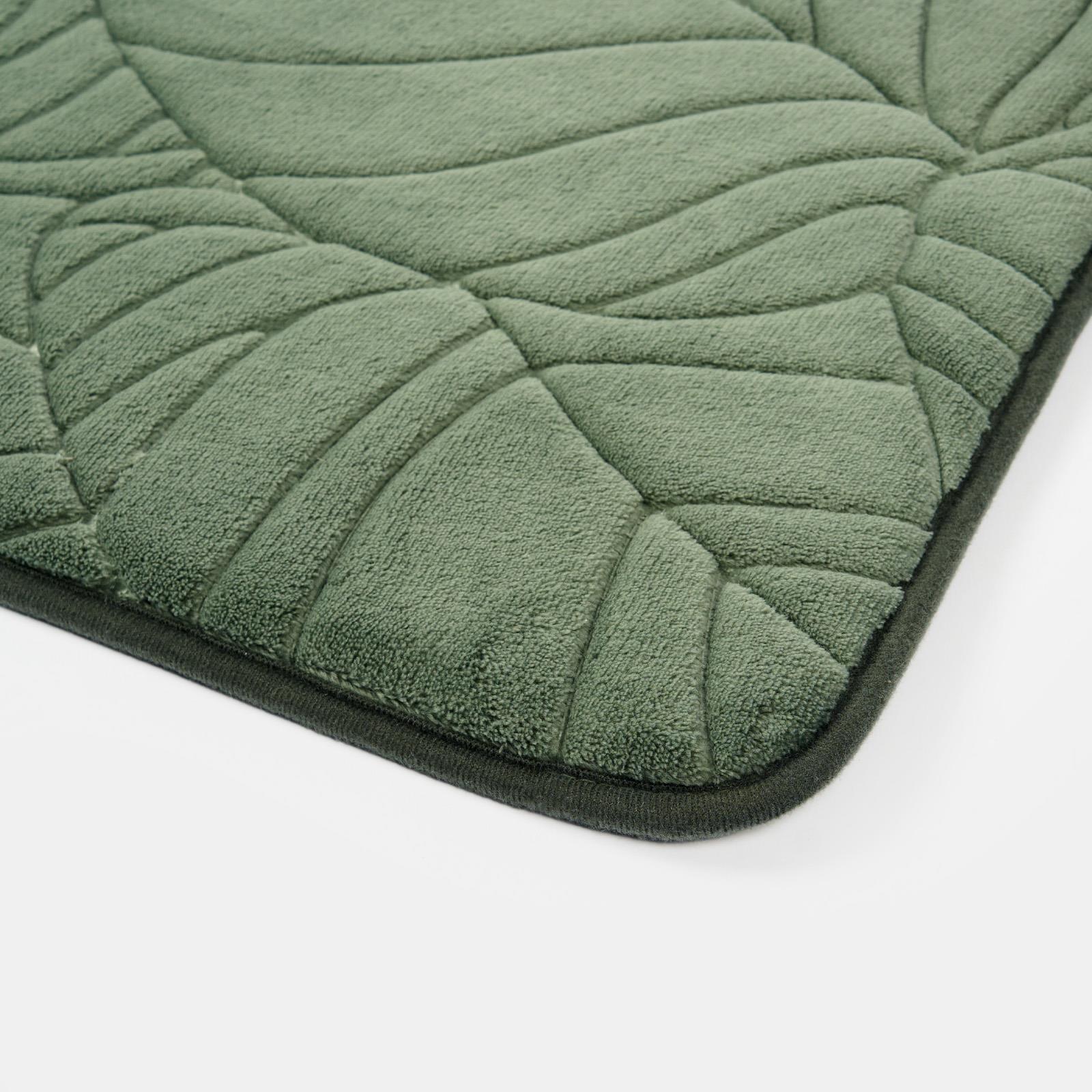 Leaf Bath Mat Bathroom Shower Non-Slip Toilet Memory Foam Thick Absorbent Rug