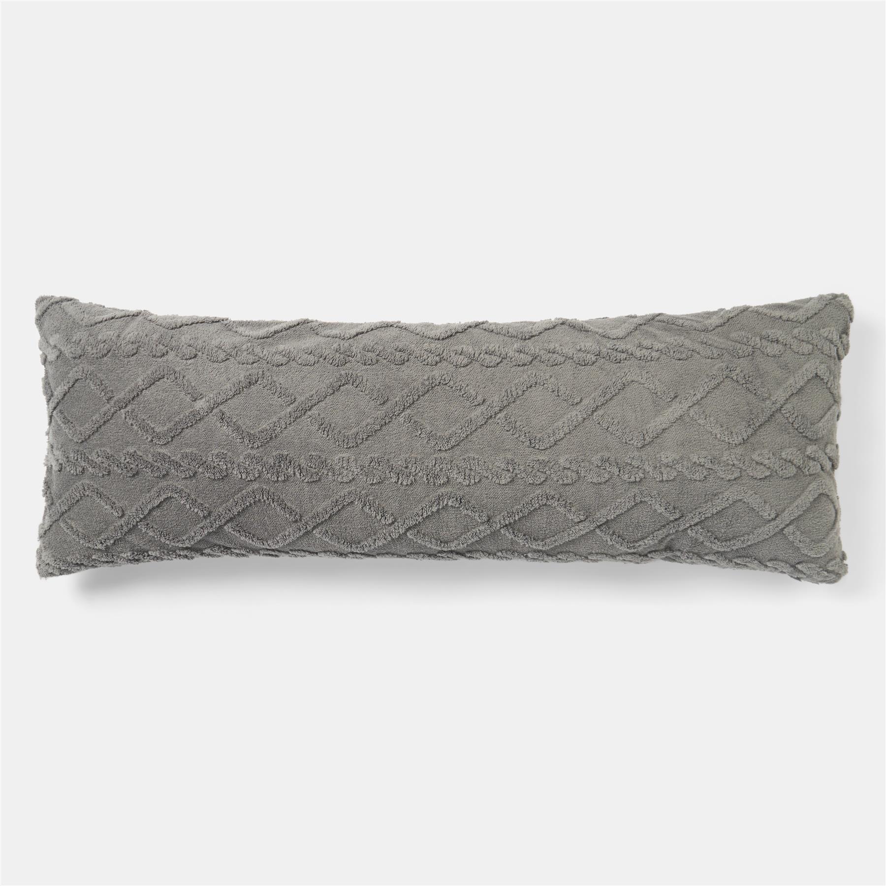 OHS Cable Knit Bolster Cuddle Cushion Fleece Back Support Filled Reading Pillow