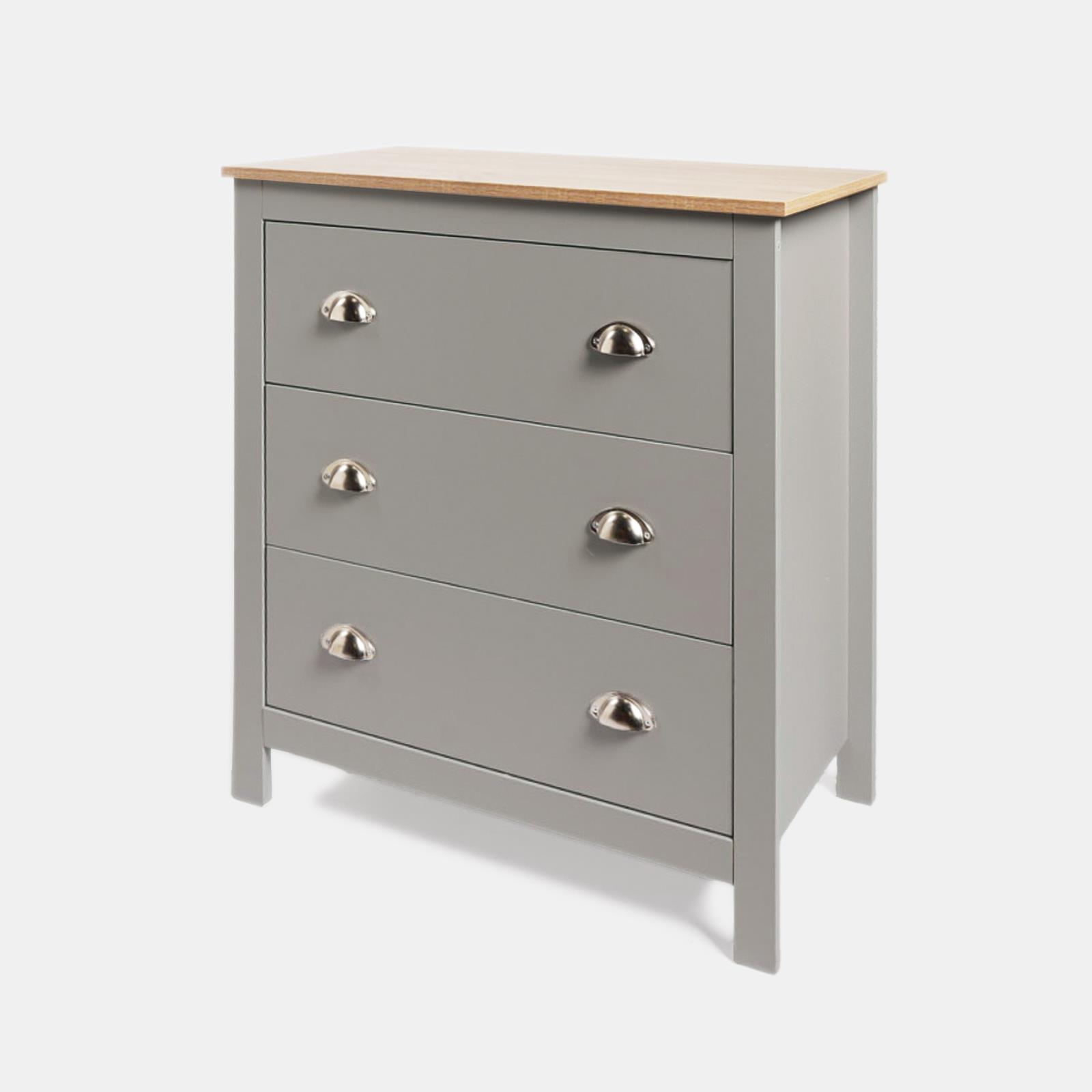 OHS Chicago Bedside Table 2/3 Drawer Hallway Cabinet Nightstand Unit Home Decor