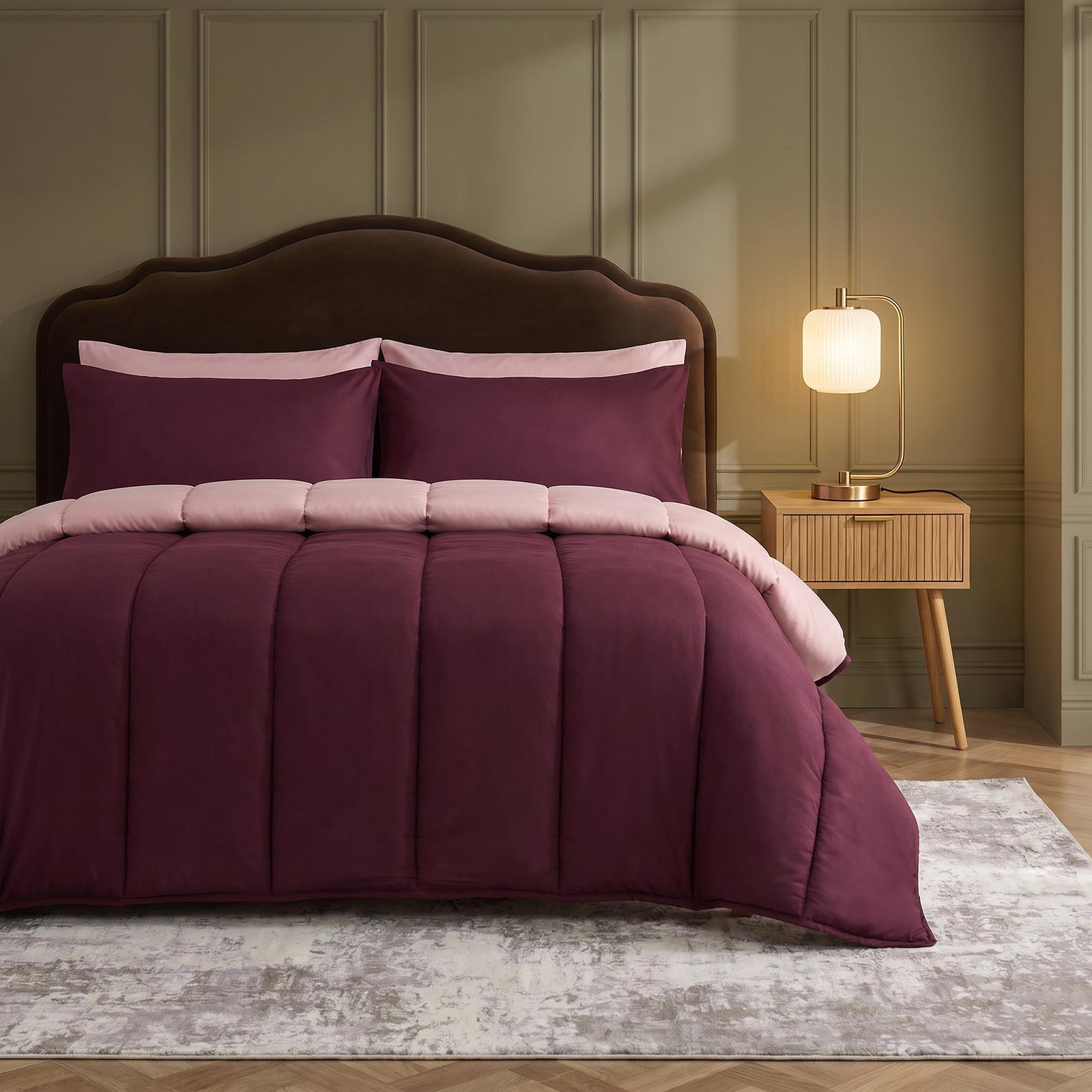 OHS Coverless Duvet & Pillowcase 10.5 Tog Bedding Set Easy Care Reversible