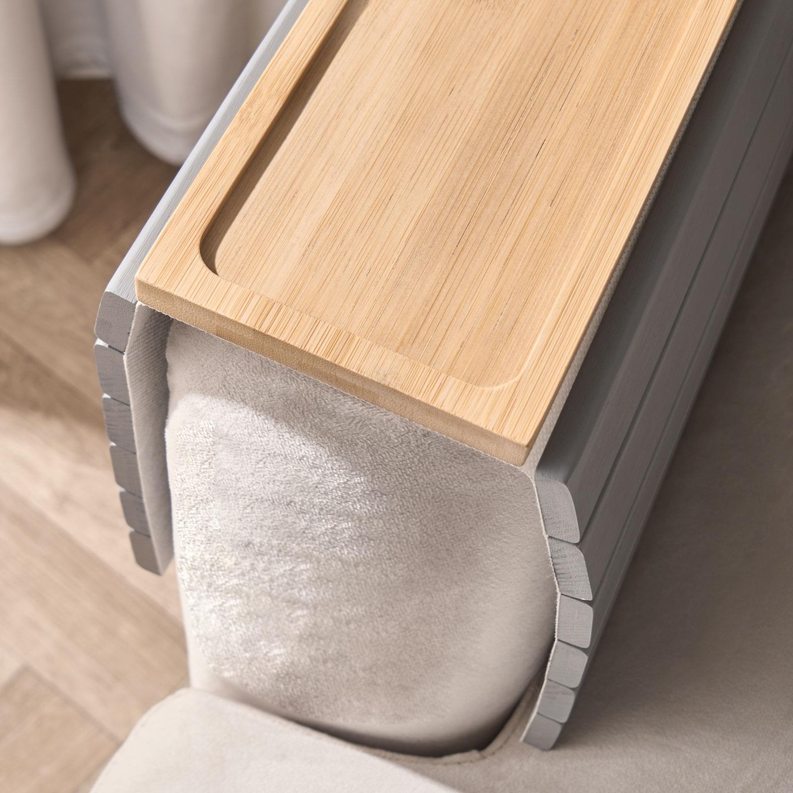 OHS Bamboo Sofa Tray Couch Armrest Decorative Drink Holder Organiser Home Decor