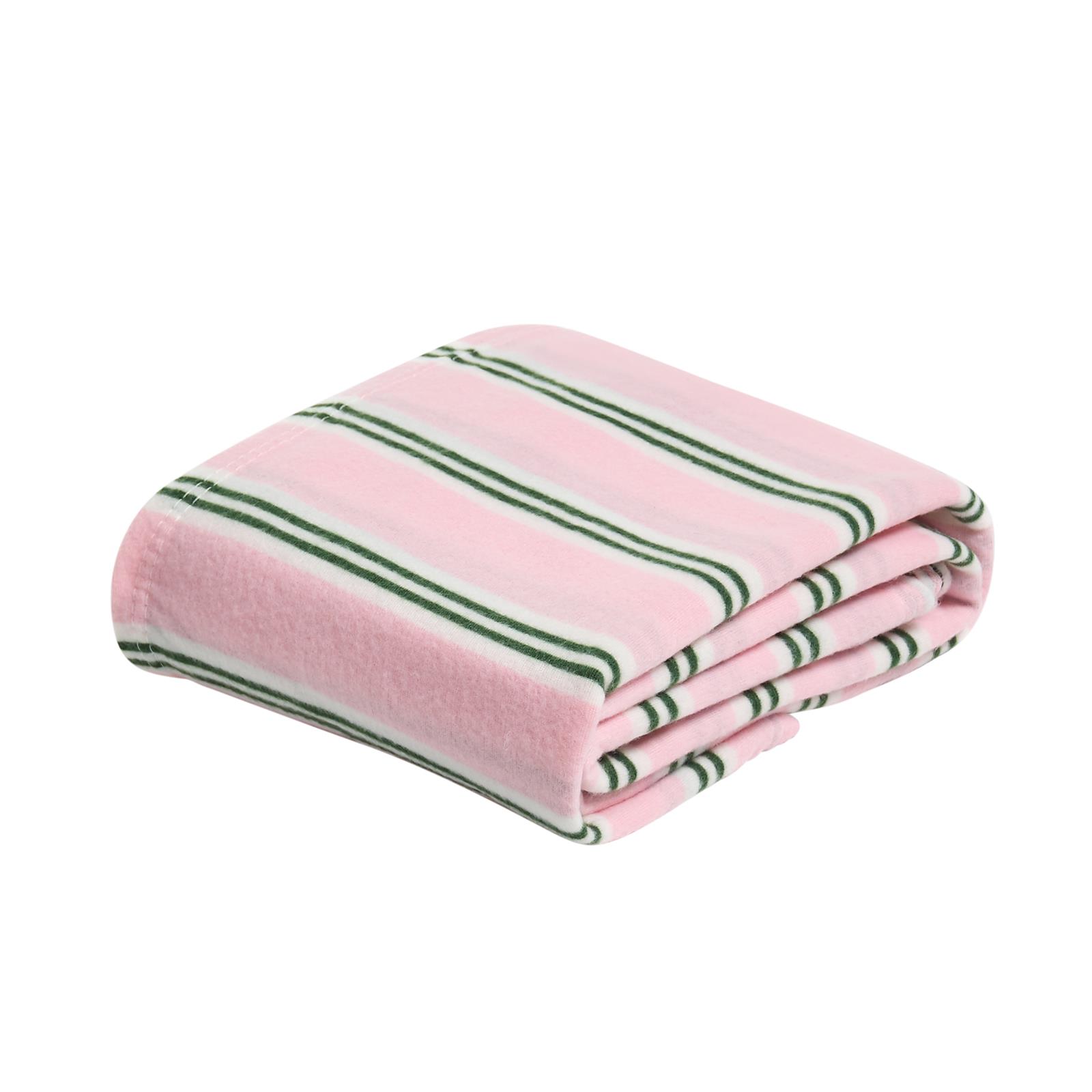 OHS Stripes Print Throw Soft Blanket Polar Fleece Lightweight Bedspread