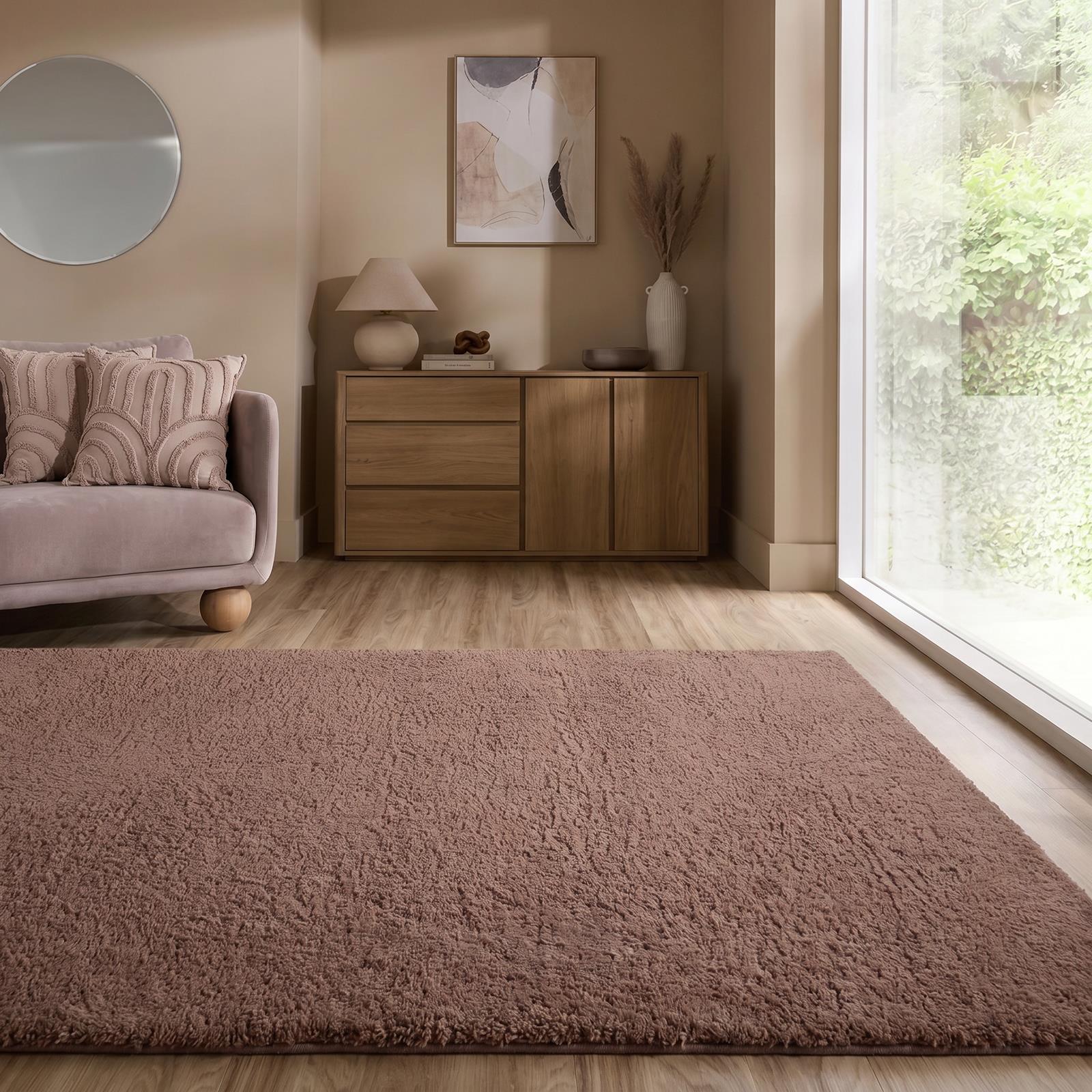 OHS Fluffy Teddy Rug Soft Bedroom Floor Carpet Plush Area Mats For Living Room