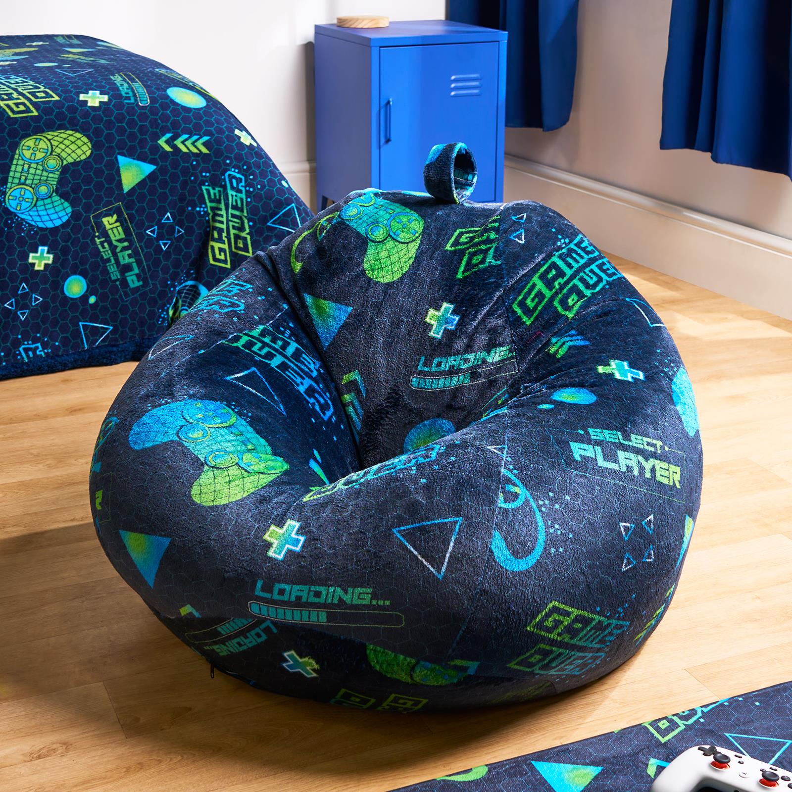 OHS Kids Playing Bean Bag Chair Filled Printed Gaming Beanbags