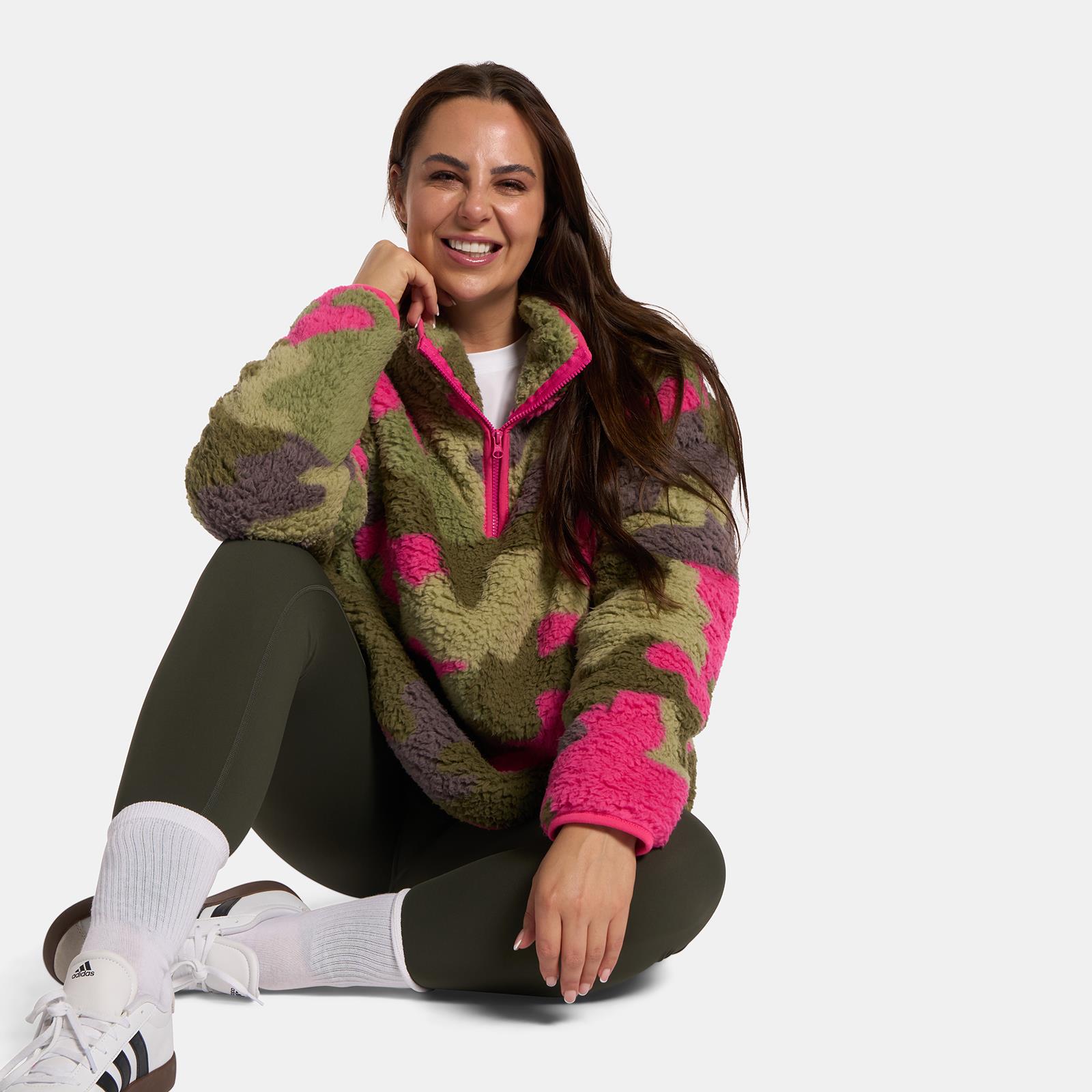 OHS Camo Half Zip Hoodie Teddy Fleece Winter Thermal Jumper Pullover Sweatshirt