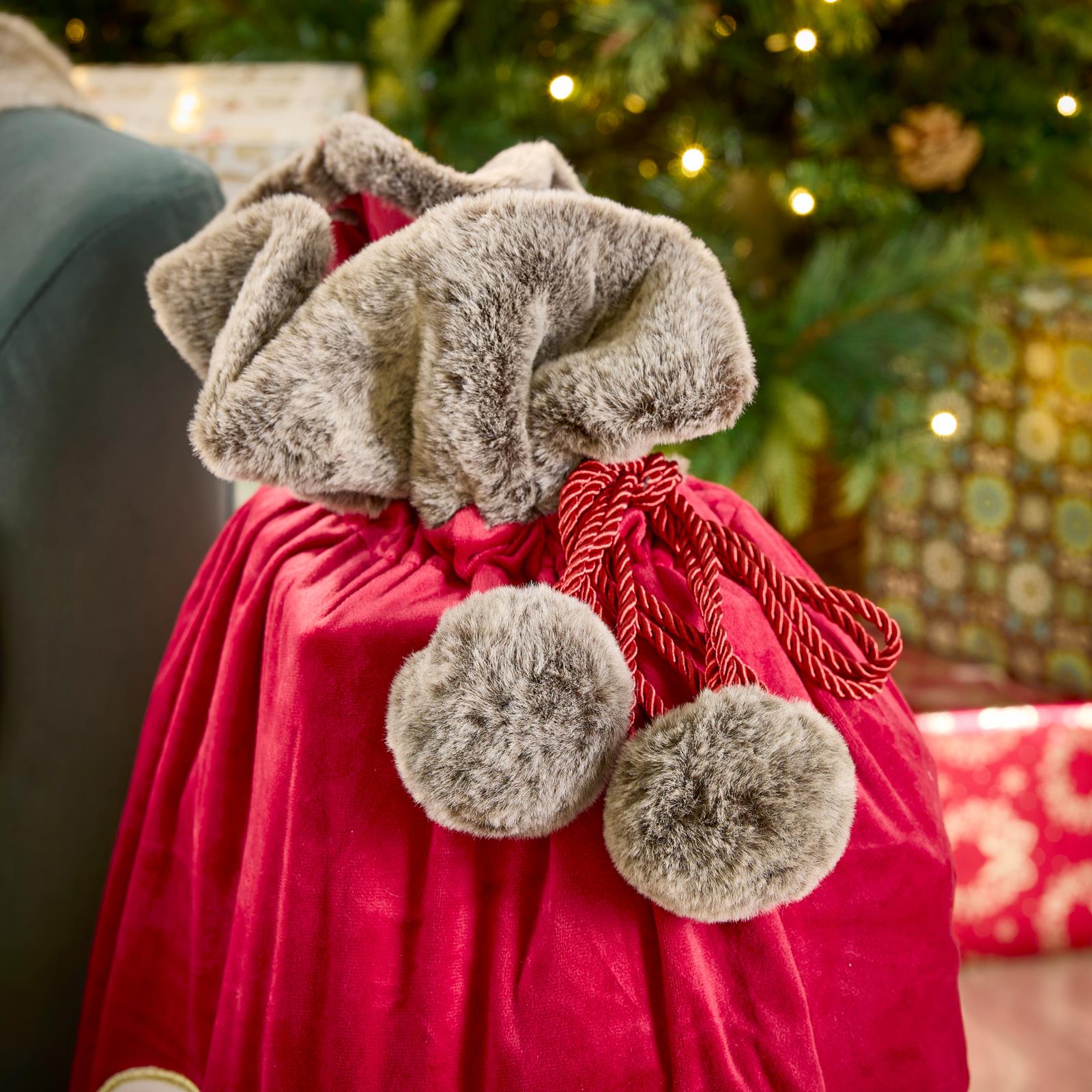 OHS Christmas Alphabet Stocking Sack Set Festive Xmas Santa Gift Bag