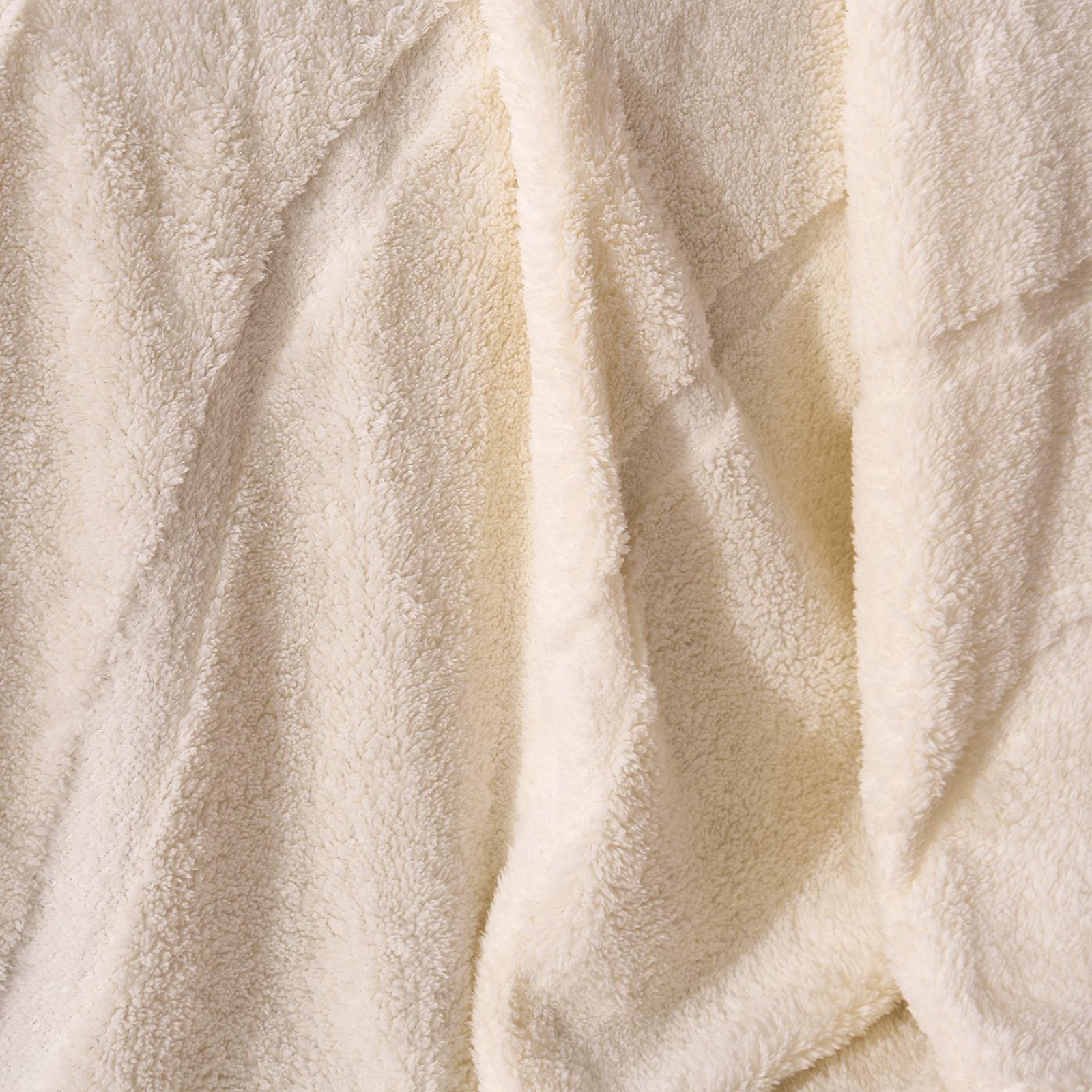 OHS Tufted Contour Throw Teddy Fleece Blanket Winter Soft Warm Bedspread