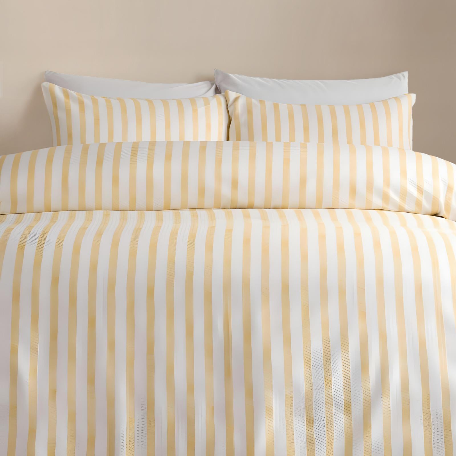 OHS Watercolour Embossed Bedding Set Stripe Duvet Cover with Pillowcase