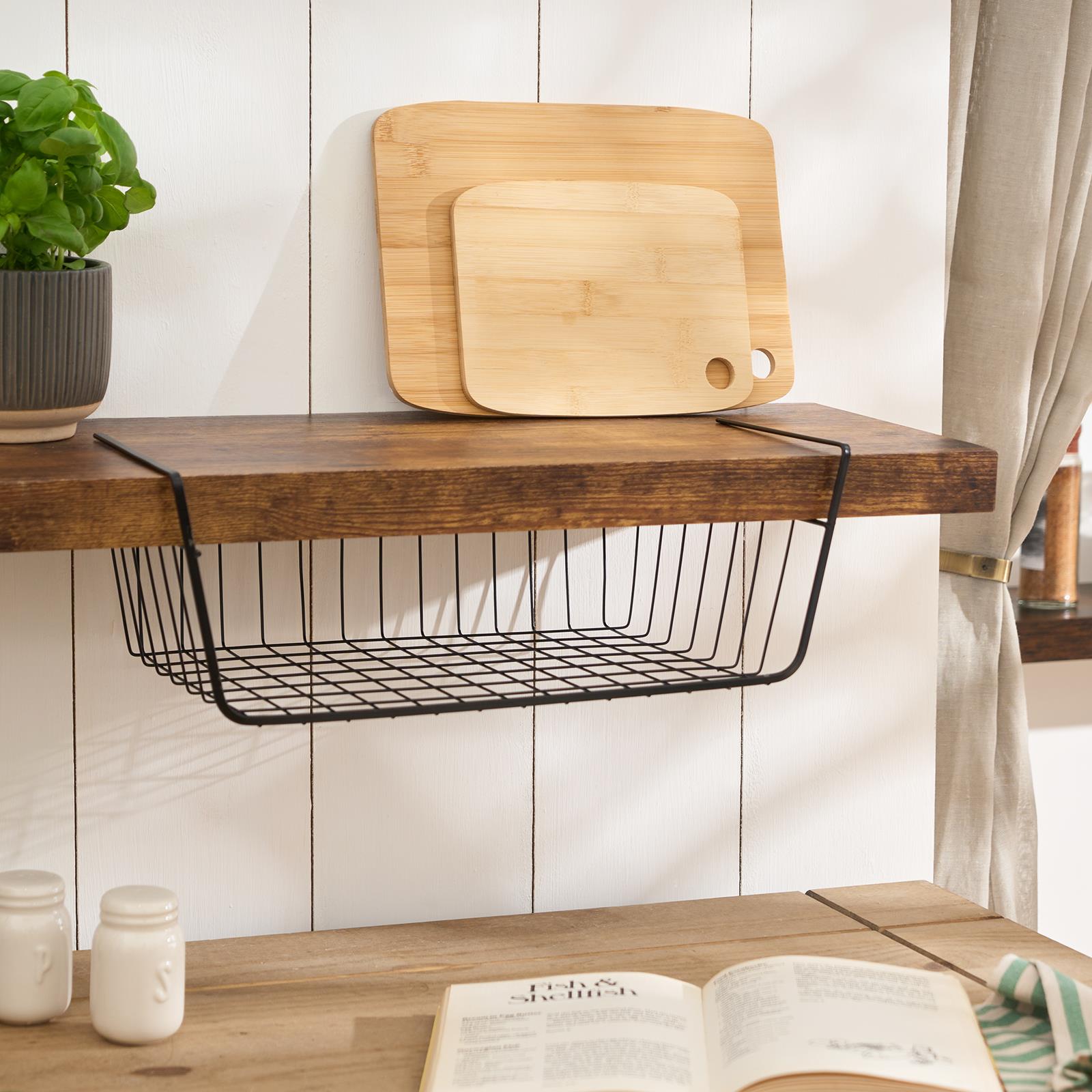 OHS Under Shelf Organiser Storage Wire Rack Basket Hook Hanger Kitchen Decor