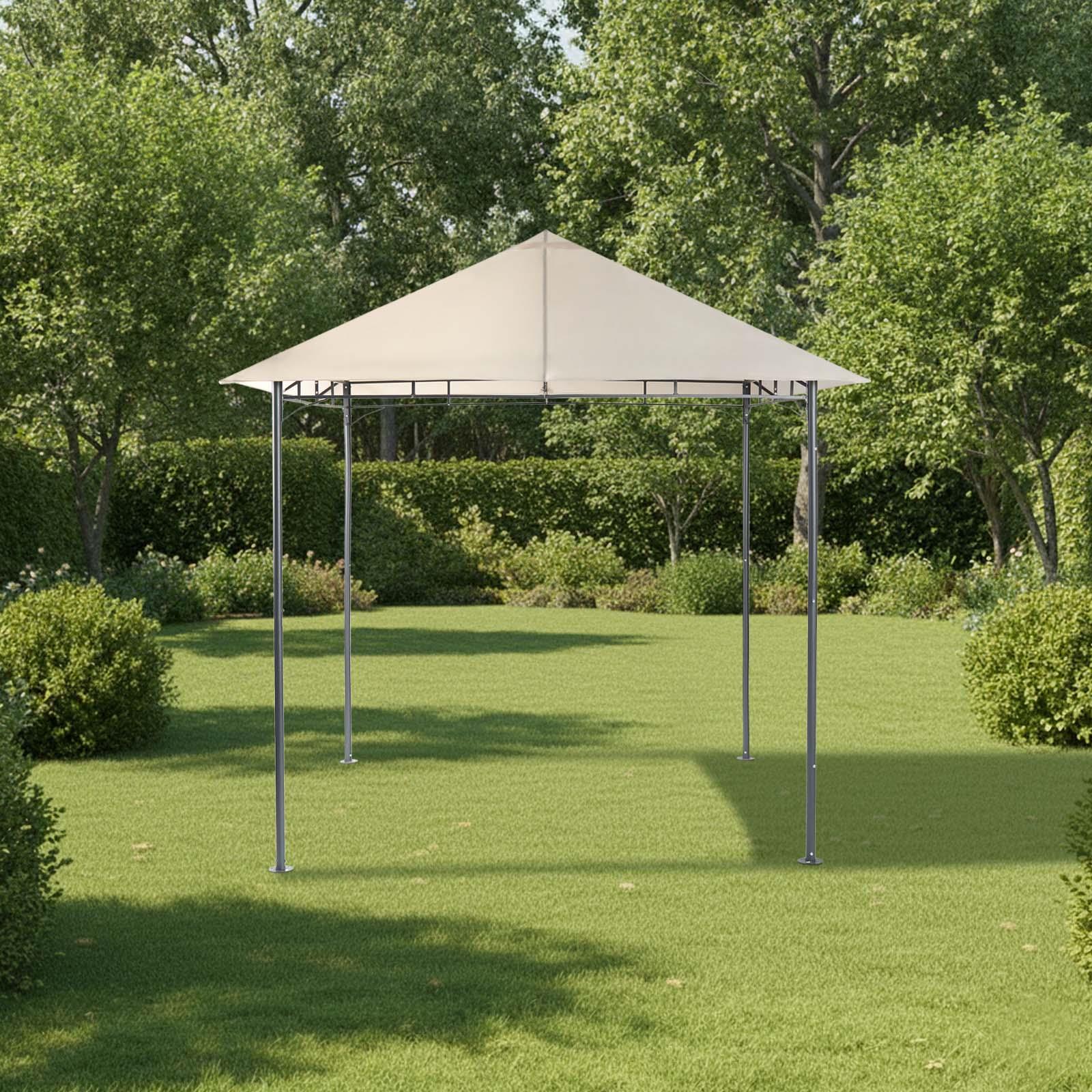 OHS Metal Garden Gazebo with Curtains Outdoor Party Tent Canopy Waterproof