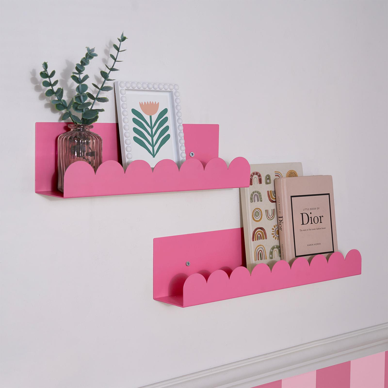 OHS Scallop Shelf Wall Mounted Storage Space Saving Modern Bedroom Home Decor