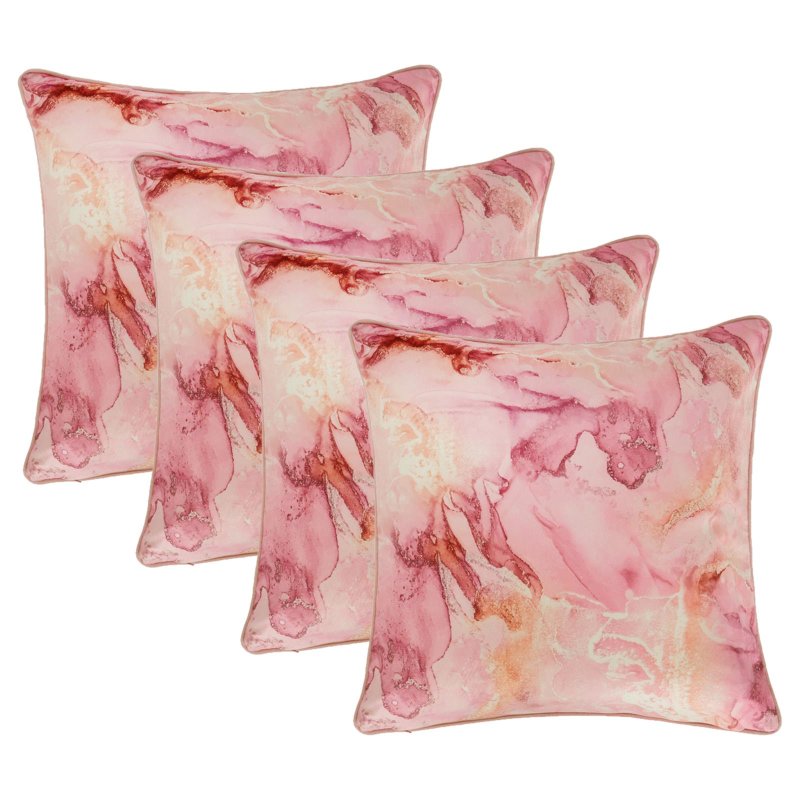 Matte Velvet Cushion Covers Marble Pack of 2/4 Plump Filled Pads Home Decor Set - Picture 7 of 47