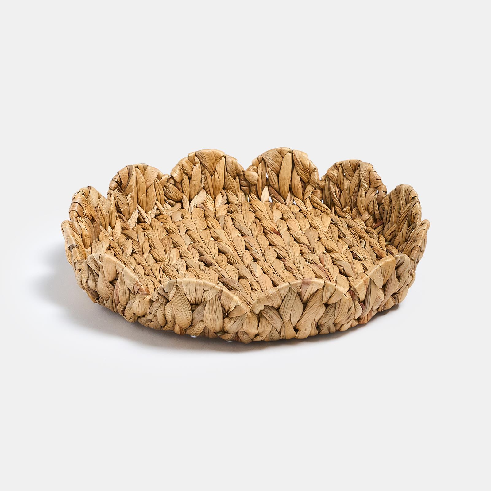 OHS Scallop Seagrass Tray Water Hyacinth Decorative Organiser Storage Basket
