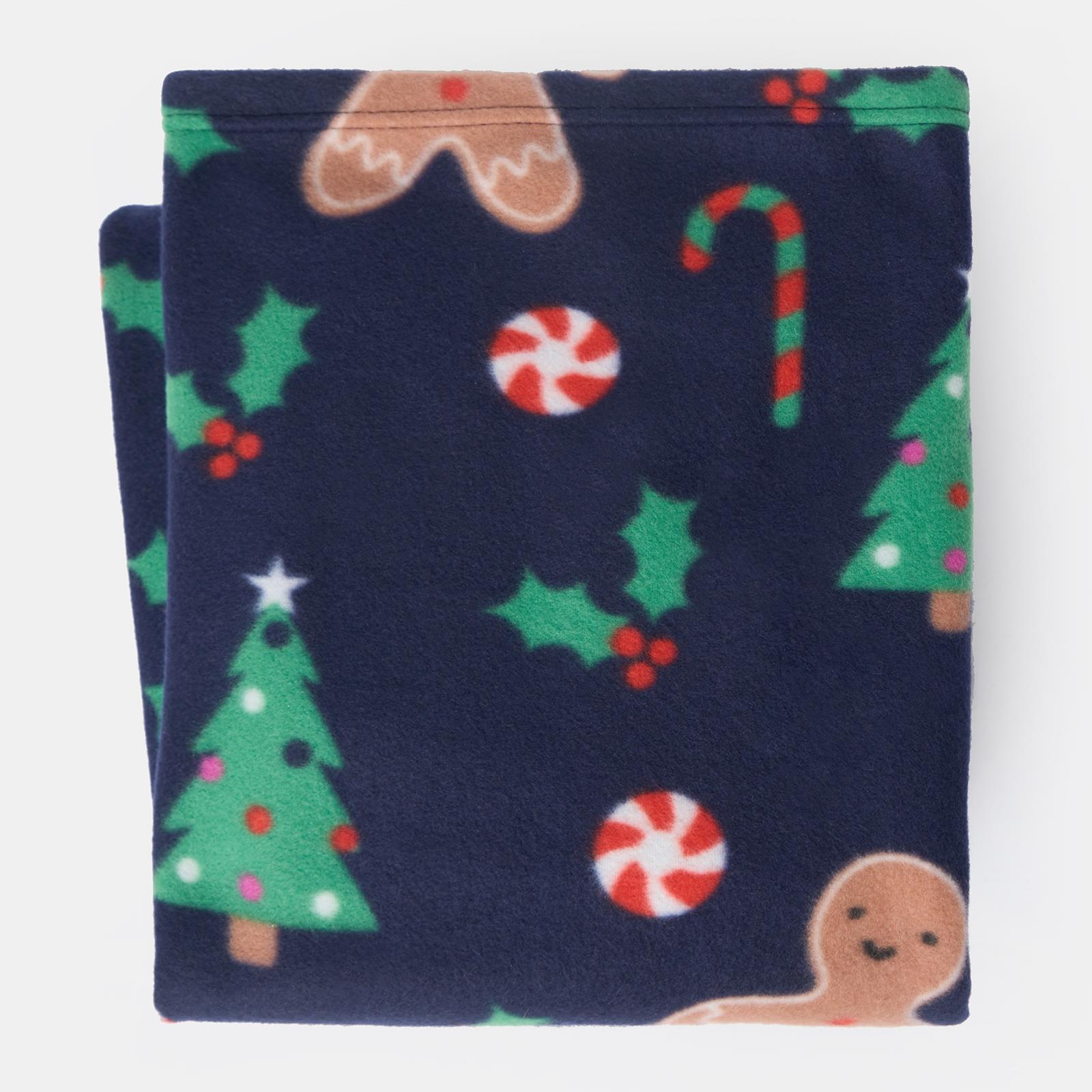 OHS Xmas Throw Blanket Gingerbread Man Soft Warm Travel Foldable Blanket