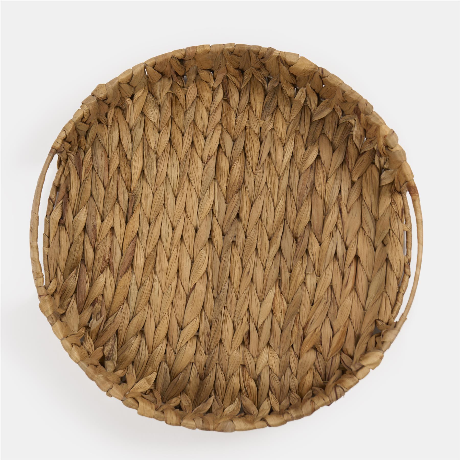 Round Serving Tray Home Accessory Display Seagrass Decorative Organiser Bedroom
