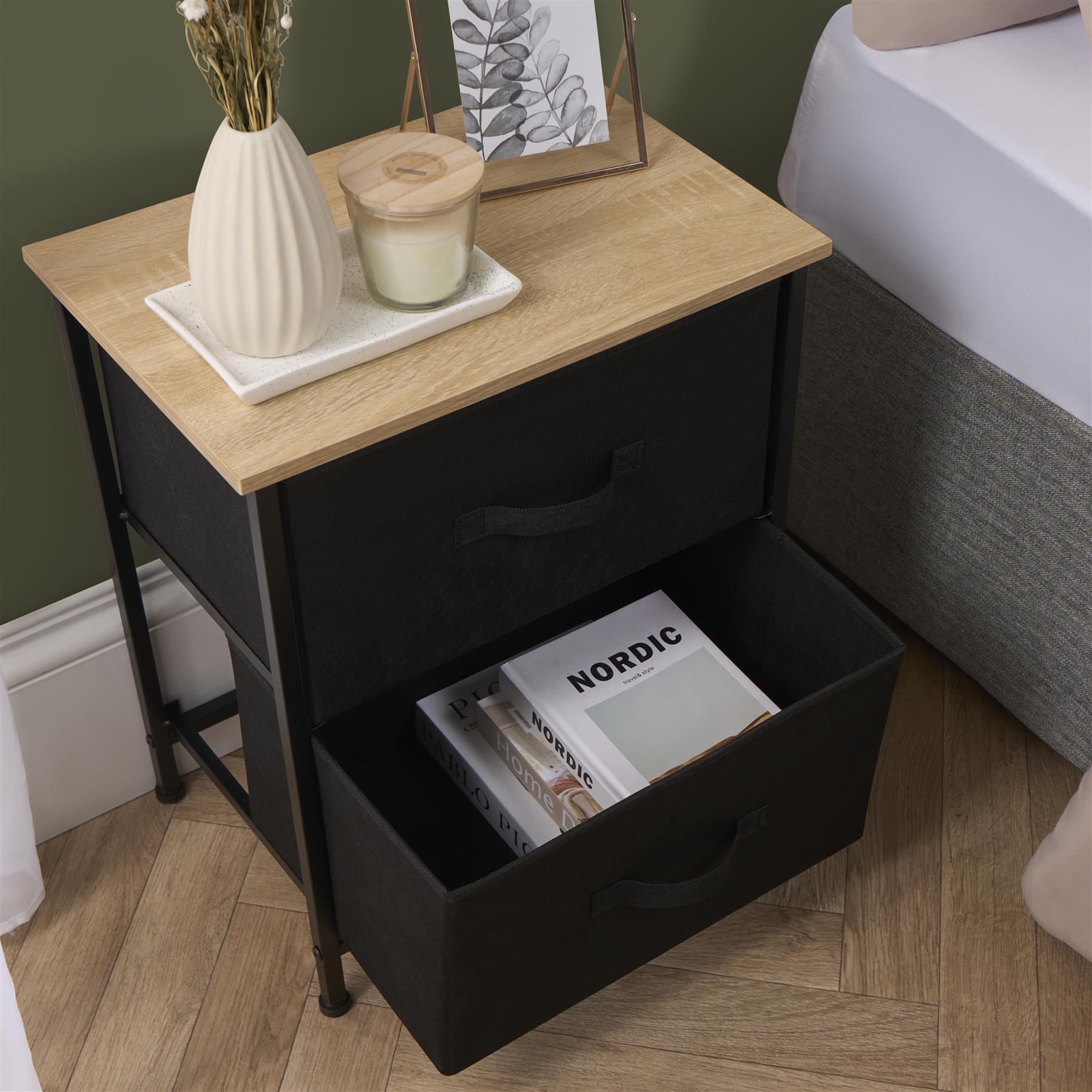 Fabric Cabinet Bedside 2/3/4 Drawers Storage Unit Clothes Shoes Home Organiser - Picture 14 of 94