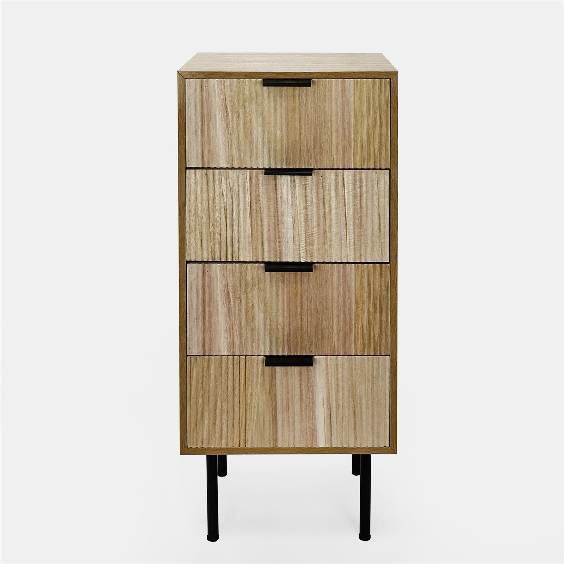 Ribbed Bedside Table Modern Bedroom 3/4 Draw Office Nightstand Living Room Unit - Picture 69 of 71