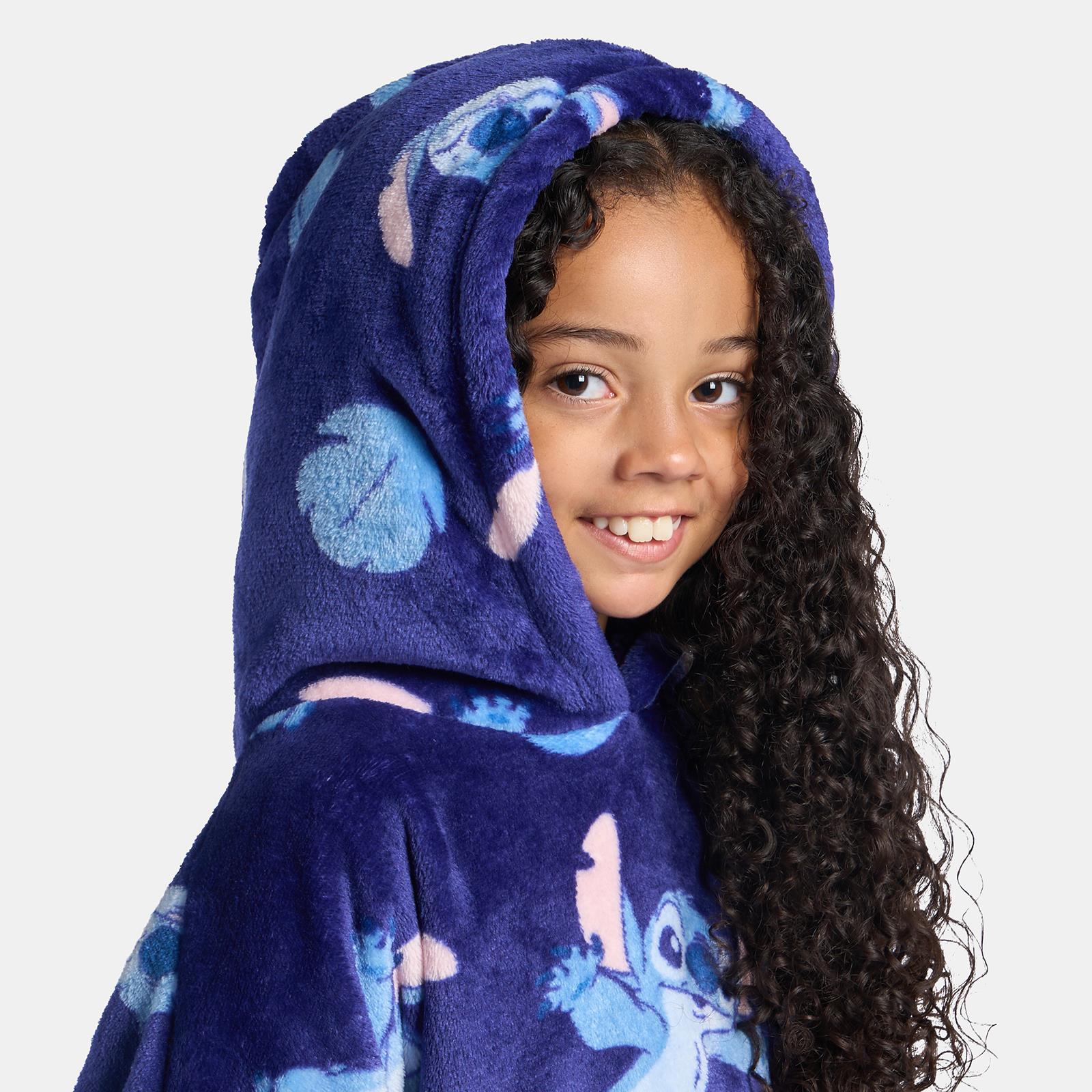 OHS Stitch Hoodie Blanket Kids Winter Flannel Sherpa Fleece Wearable Throw
