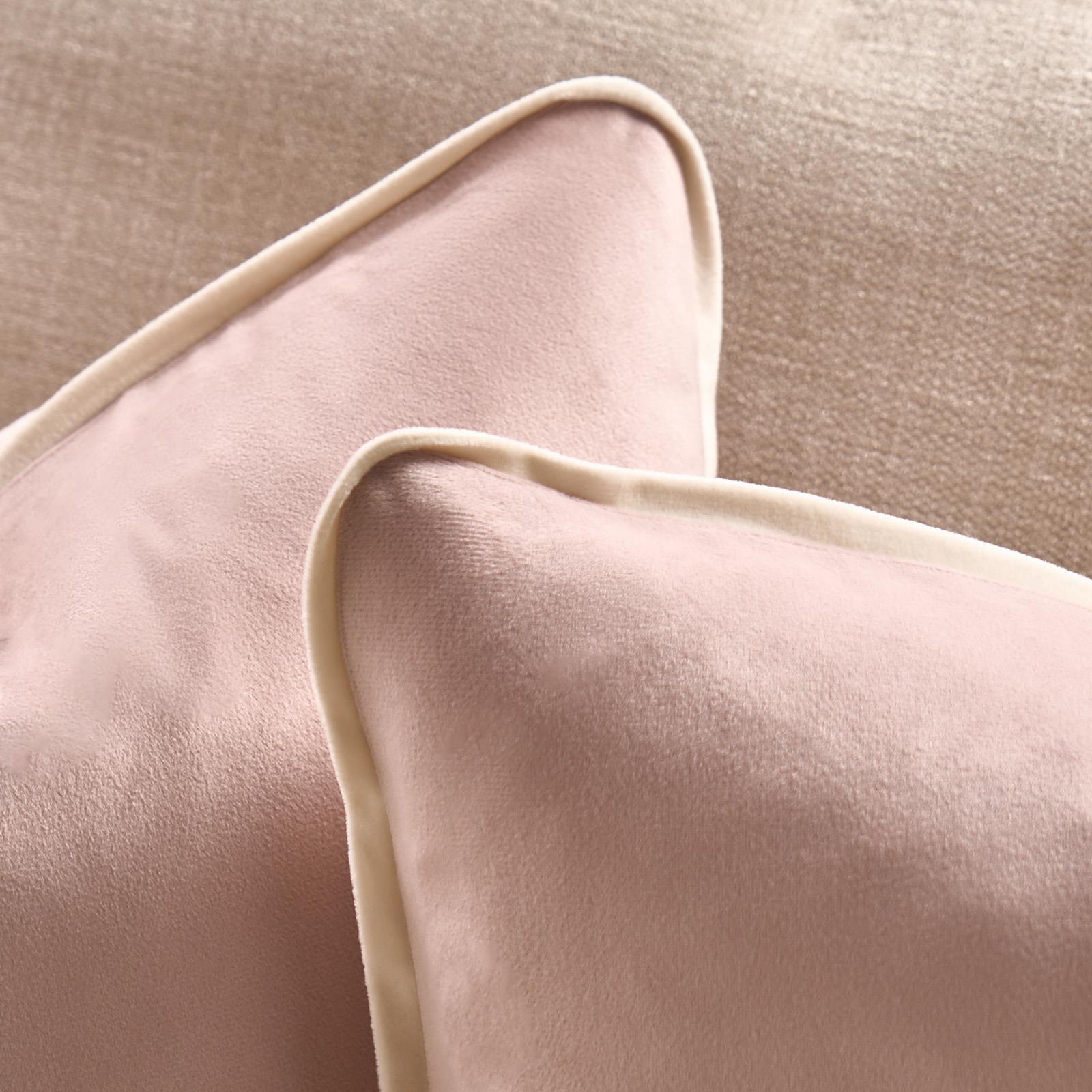OHS Piped Edge Cushion Covers Matte Velvet Soft Luxury 2/4 Square Pillowcases