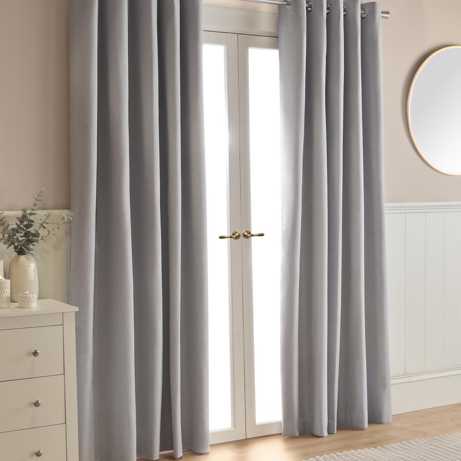 OHS Eyelet Blackout Curtains Woven Ready Made Ring Top Thermal Texture Thick