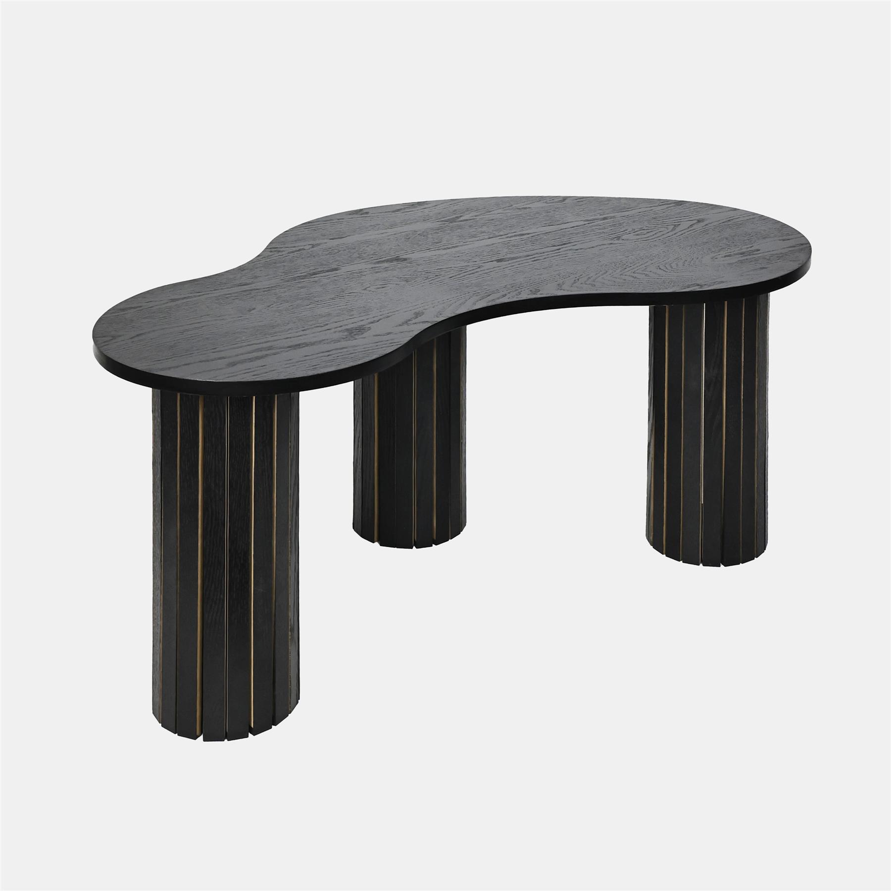 OHS Madison Coffee Table Ribbed MDF Irregular Living Room Home Decor