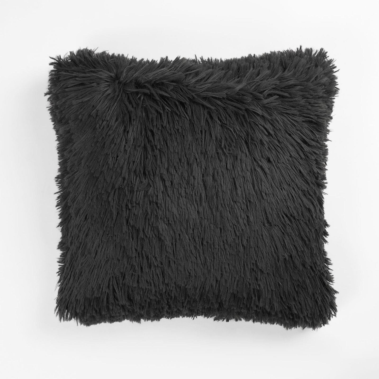 Sienna Faux Mongolian Fur Set of 4 x Cushion Covers Soft Fluffy Mohair 18" x 18 - Picture 11 of 26