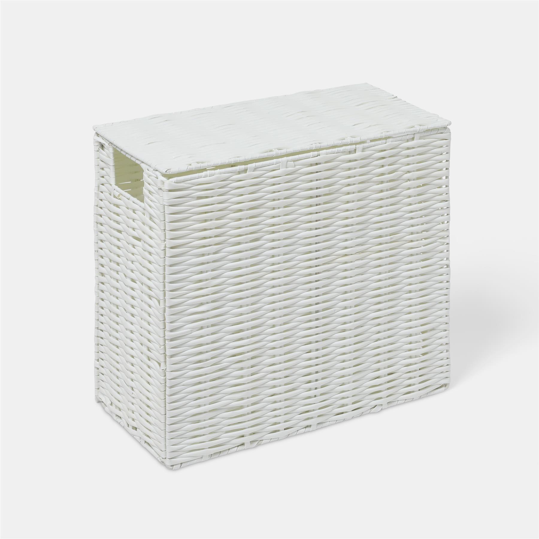 OHS Collapsible Laundry Basket Woven Folding Hamper Bathroom Corner Storage