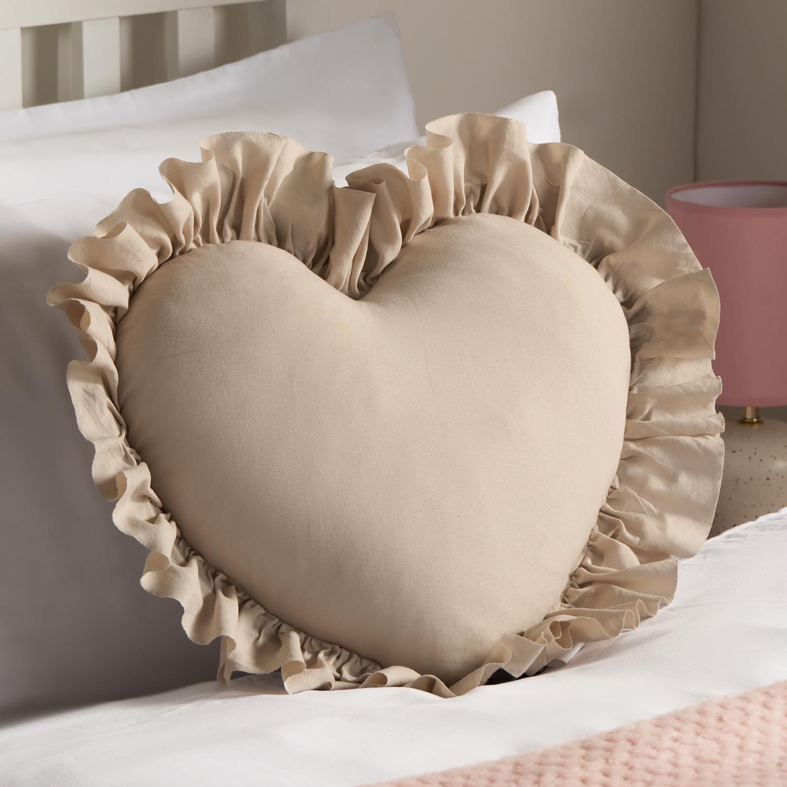 Heart Filled Cushion Plump Bedroom Scatter Pillow Valentines Frill Chair Sofa