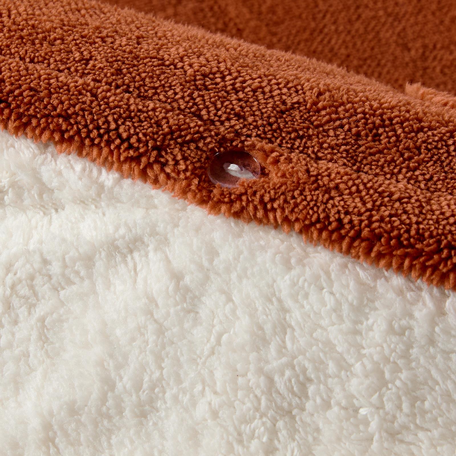 OHS Pumpkin Tufted Duvet Cover Set Halloween Autumn Teddy Fleece Bedding