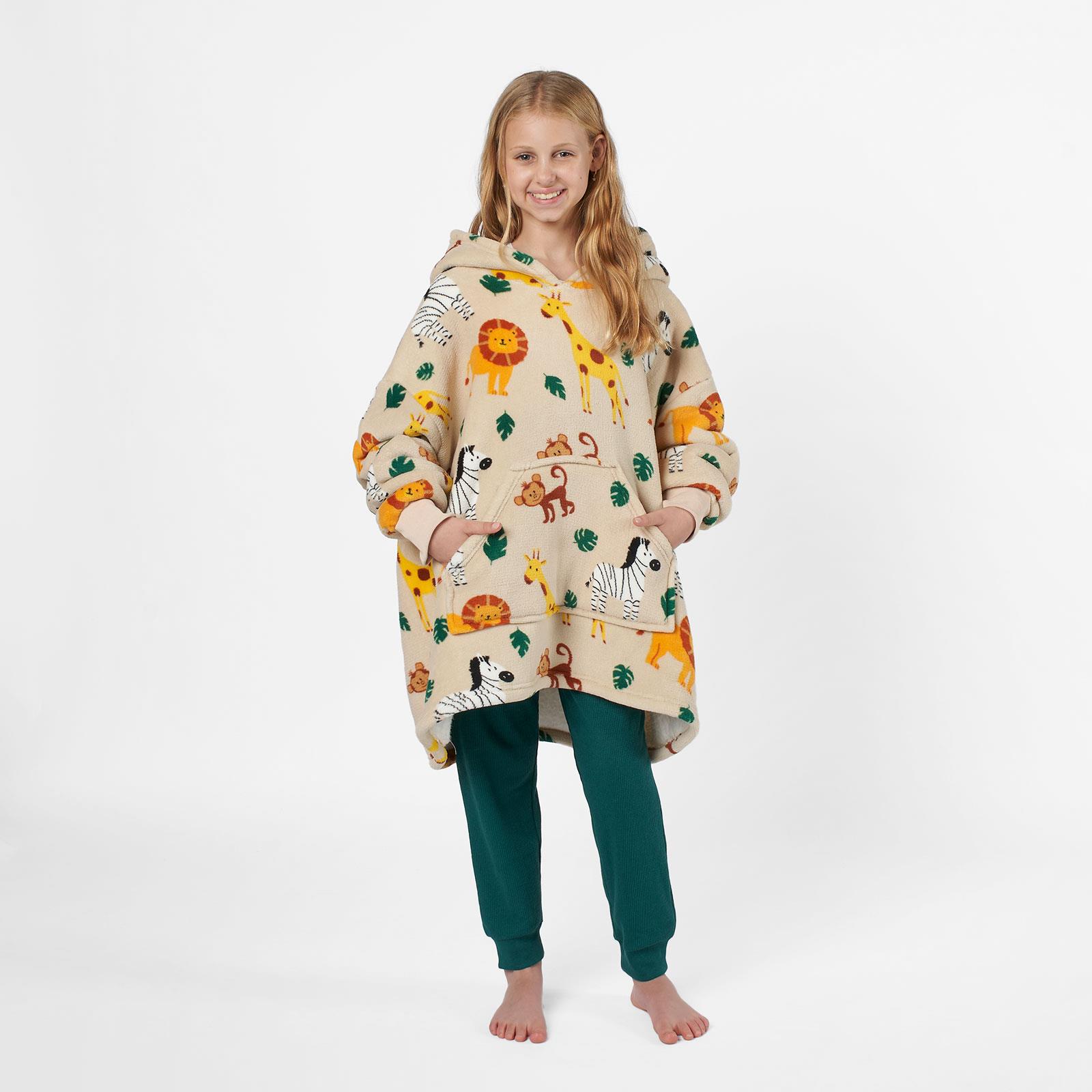 Kids Hoodie Blanket Oversized Sherpa Fleece Jumper Sweatshirt Soft Warm Throw - Picture 69 of 169