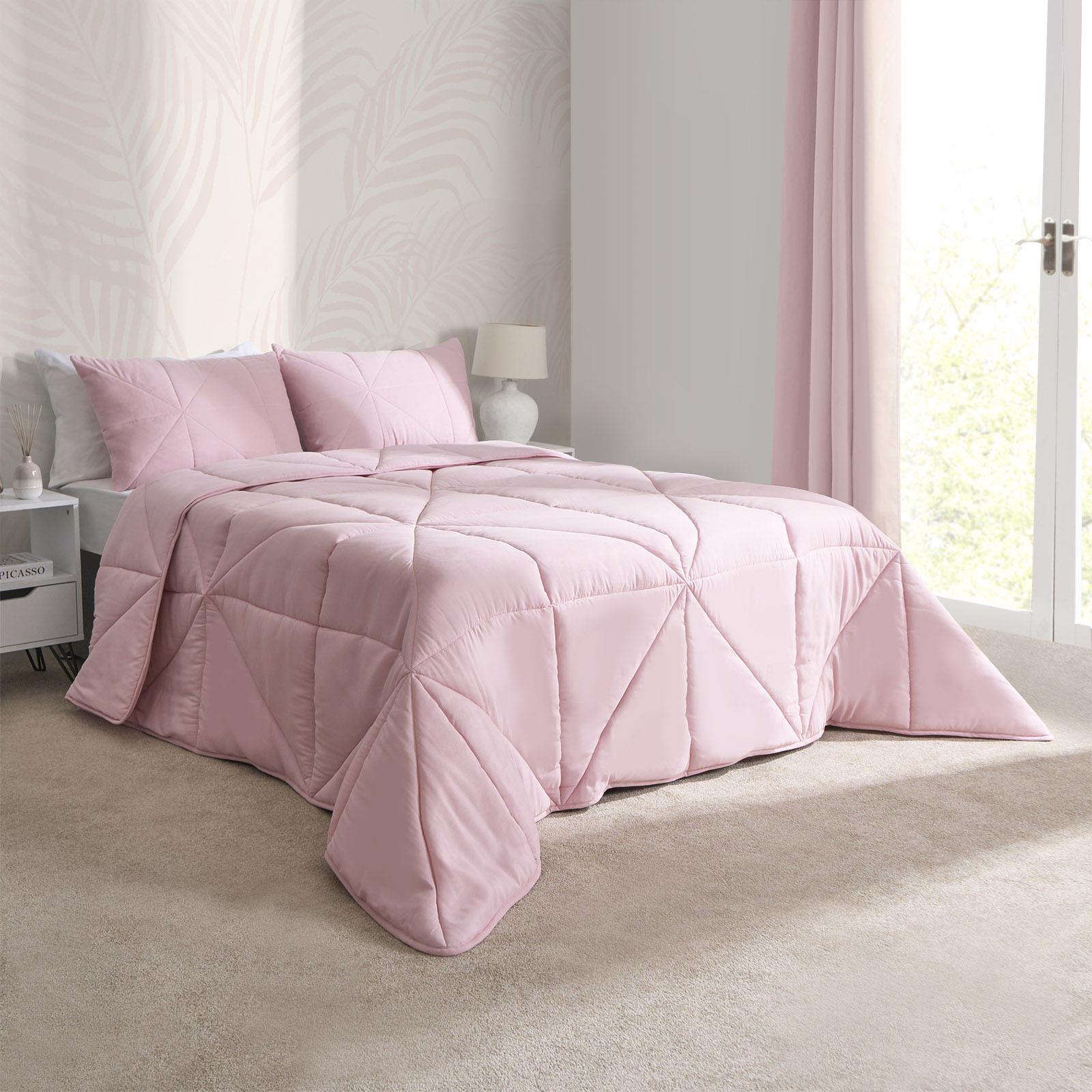 Coverless Duvet Geo Quilted 7.5 TOG Bedding Pillowcase Bed Set Double King Size - Picture 7 of 22