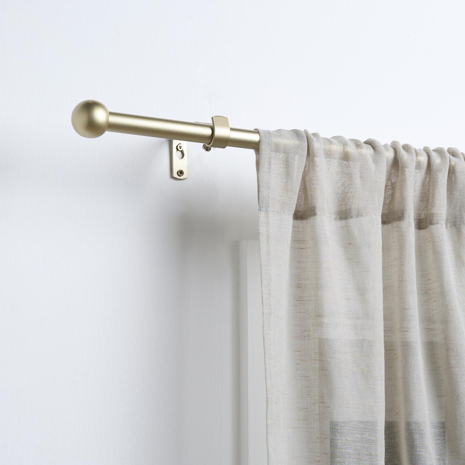OHS 120-200cm Curtain Pole Extendable Metal 16mm Ball Trumpet Twist Finnials