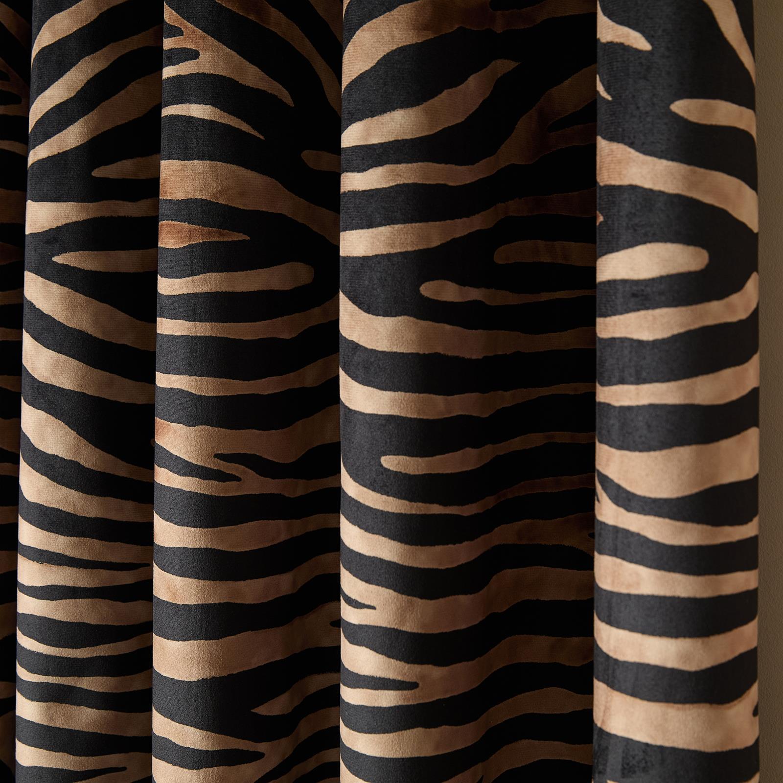 OHS Velvet Eyelet Blackout Curtains Animal Print Ready Made Ring Top