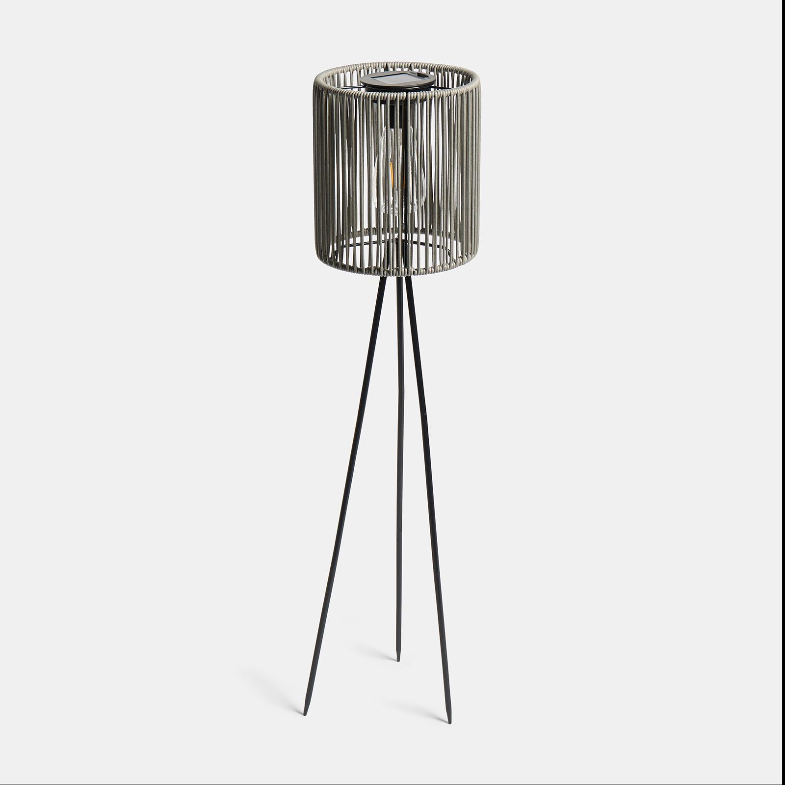 OHS Solar Floor Lamp Rattan Cordless Outdoor Garden Light Dusk Sensor