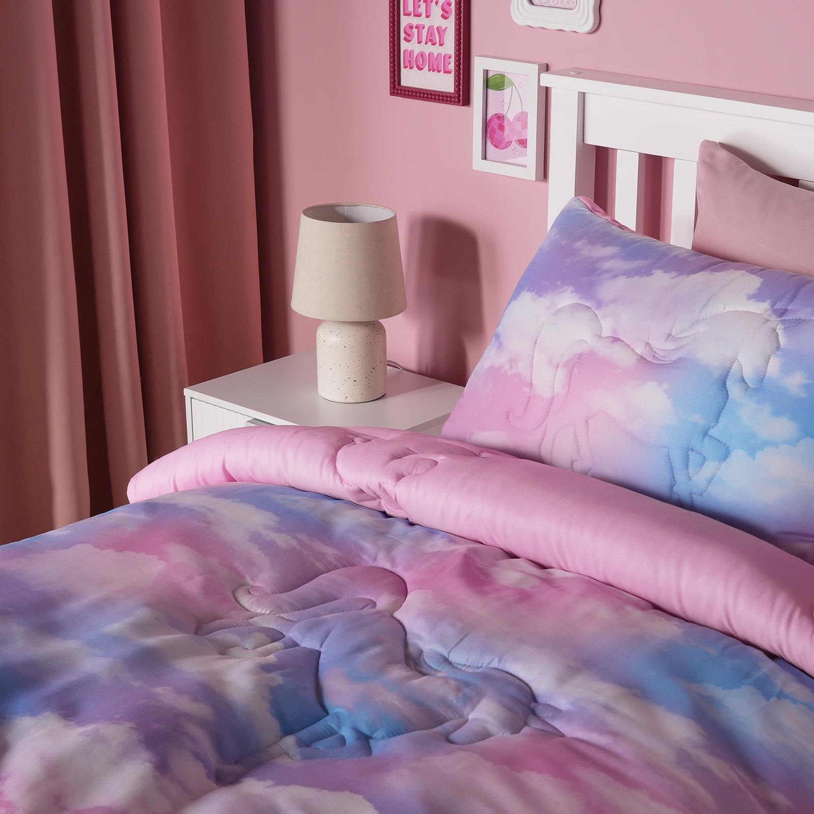 OHS Unicorn 7.5 Tog Coverless Duvet with Pillowcase Tie Dye Winter Bedding Set