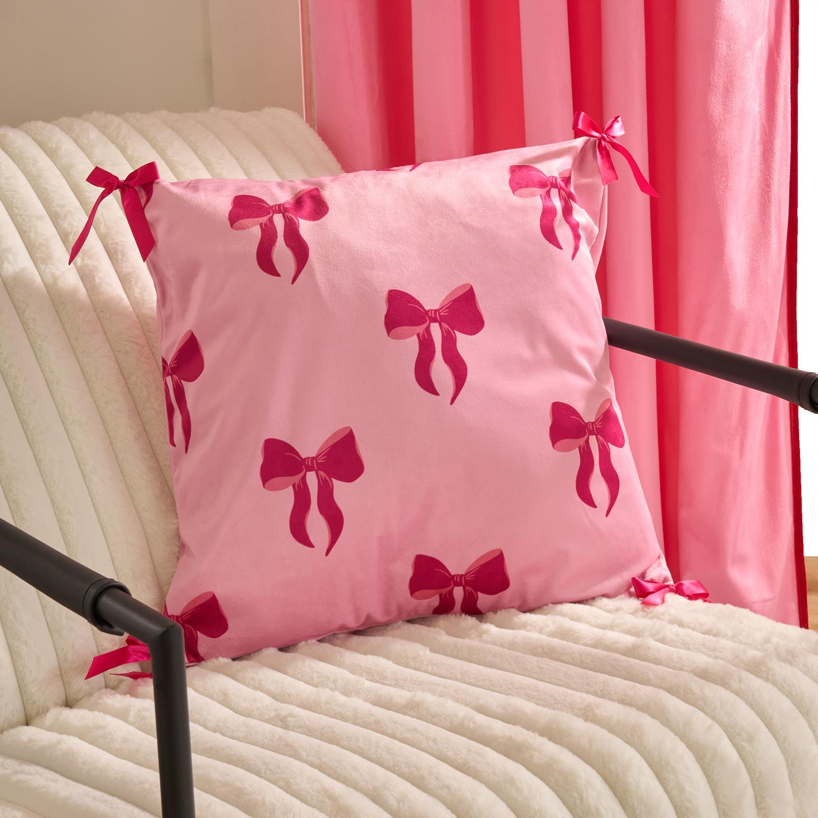OHS Bows Cushion Covers Matte Velvet Living Room Square Pillowcases Home Decor