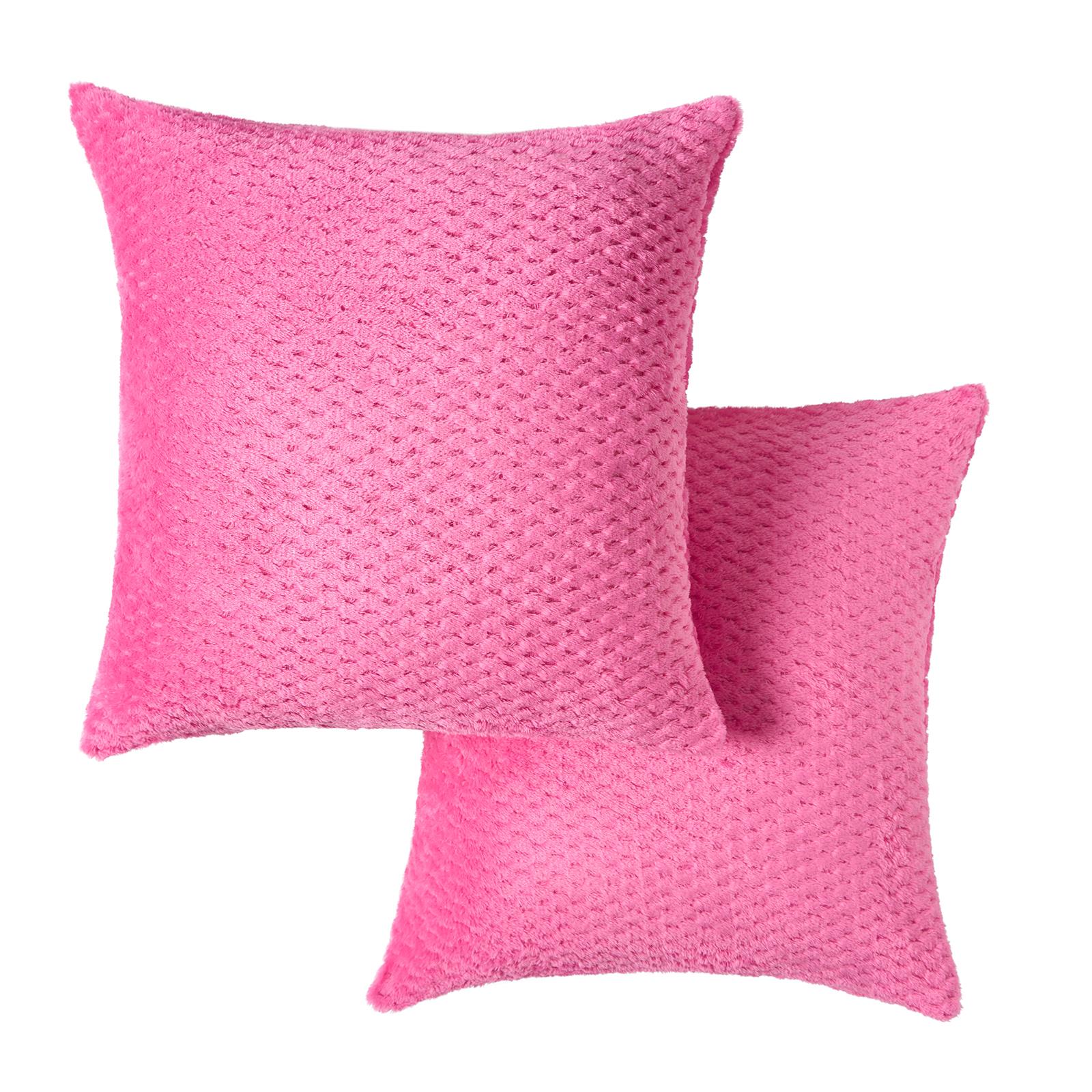 OHS Waffle Fleece Cushion Covers 2/4 Pack Soft Filler Decor